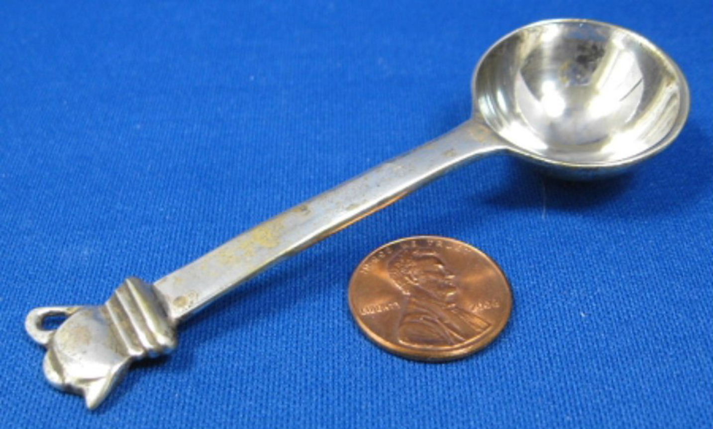 Vintage Silver Plated Tea Caddy Spoon & Teapot Finial - 1950s Antique Tea Scoop for Loose Leaf Tea Brewing & Tea Ceremony Accessories