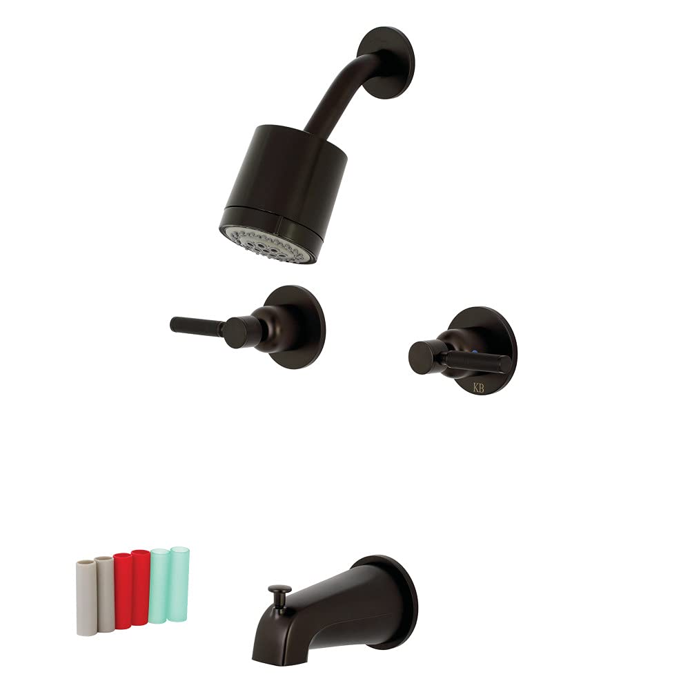 Kingston Brass KBX8145DKL Kaiser Oil Rubbed Bronze Tub and Shower Faucet Set - 7.13 x 14.13 x 5.5 Inches - Vintage Bathroom Fixture for Classic & Modern Bathrooms