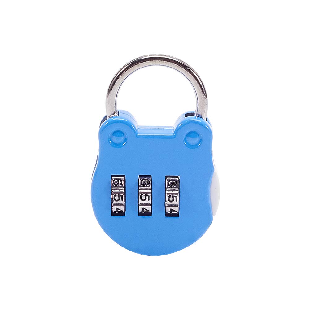 MroMax 3 Digit Combination Padlock - Resettable Zinc Alloy Mini Safe Lock with Keyless Security (Blue, 1 Pack) - Perfect for Lockers, Gym Bags, Toolboxes & Travel Luggage