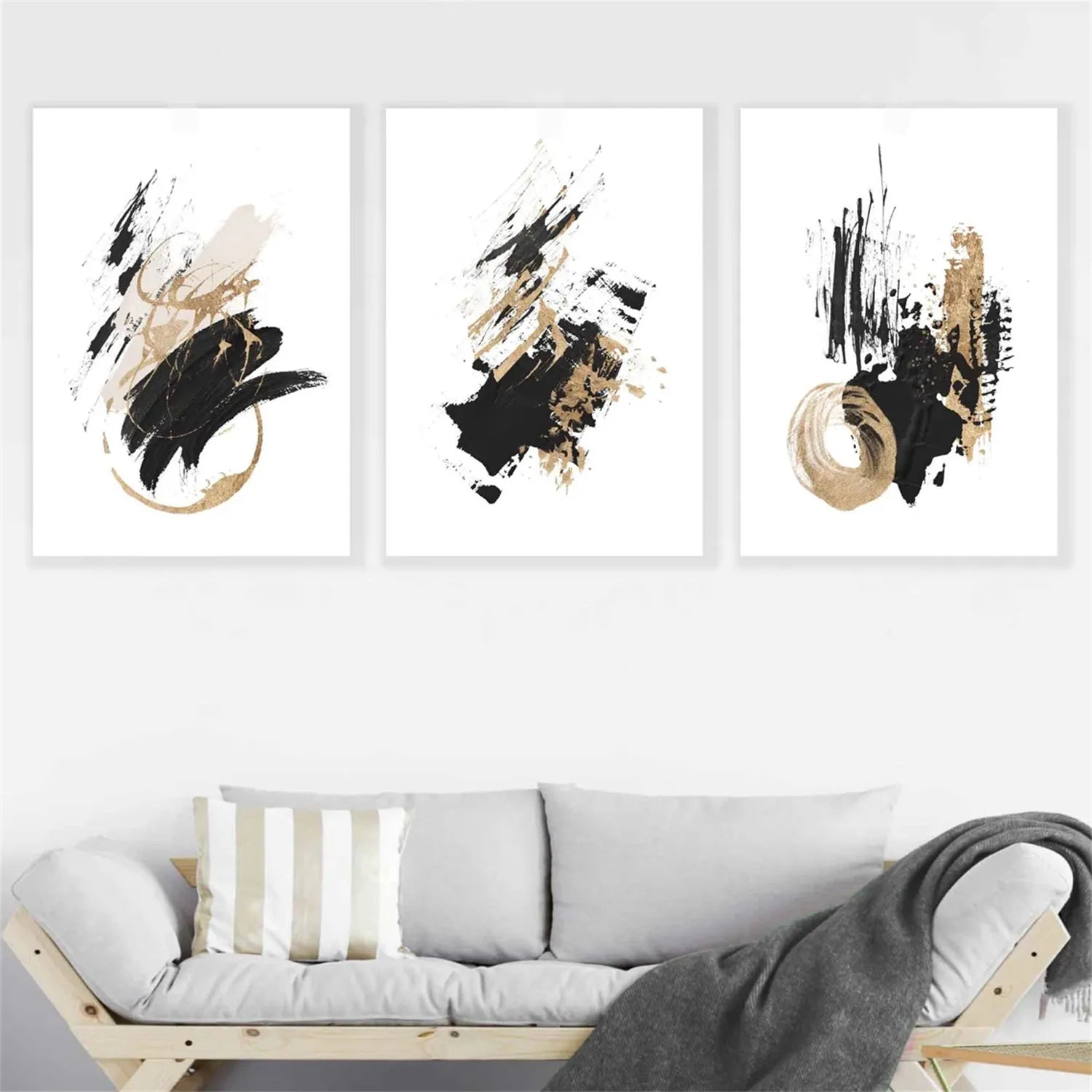 Minimalist Balance Canvas Art Set of 3 - Modern Abstract Wall Decor for Living Room, Bedroom & Office | #MM293