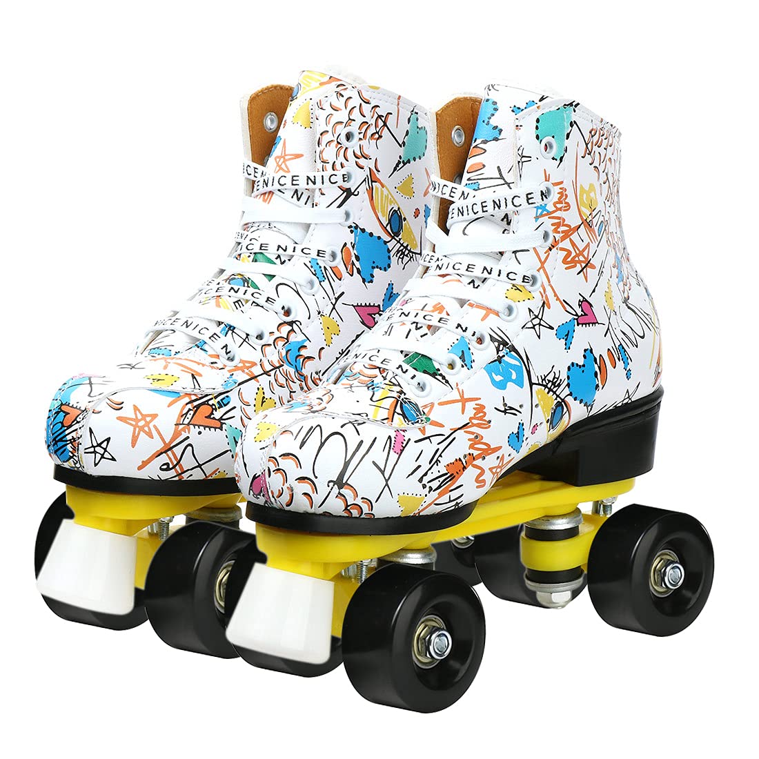 Best Unisex Classic High-Top Roller Skates for Adults - Indoor & Outdoor 4-Wheel Skates for Fitness, Rink & Street Skating