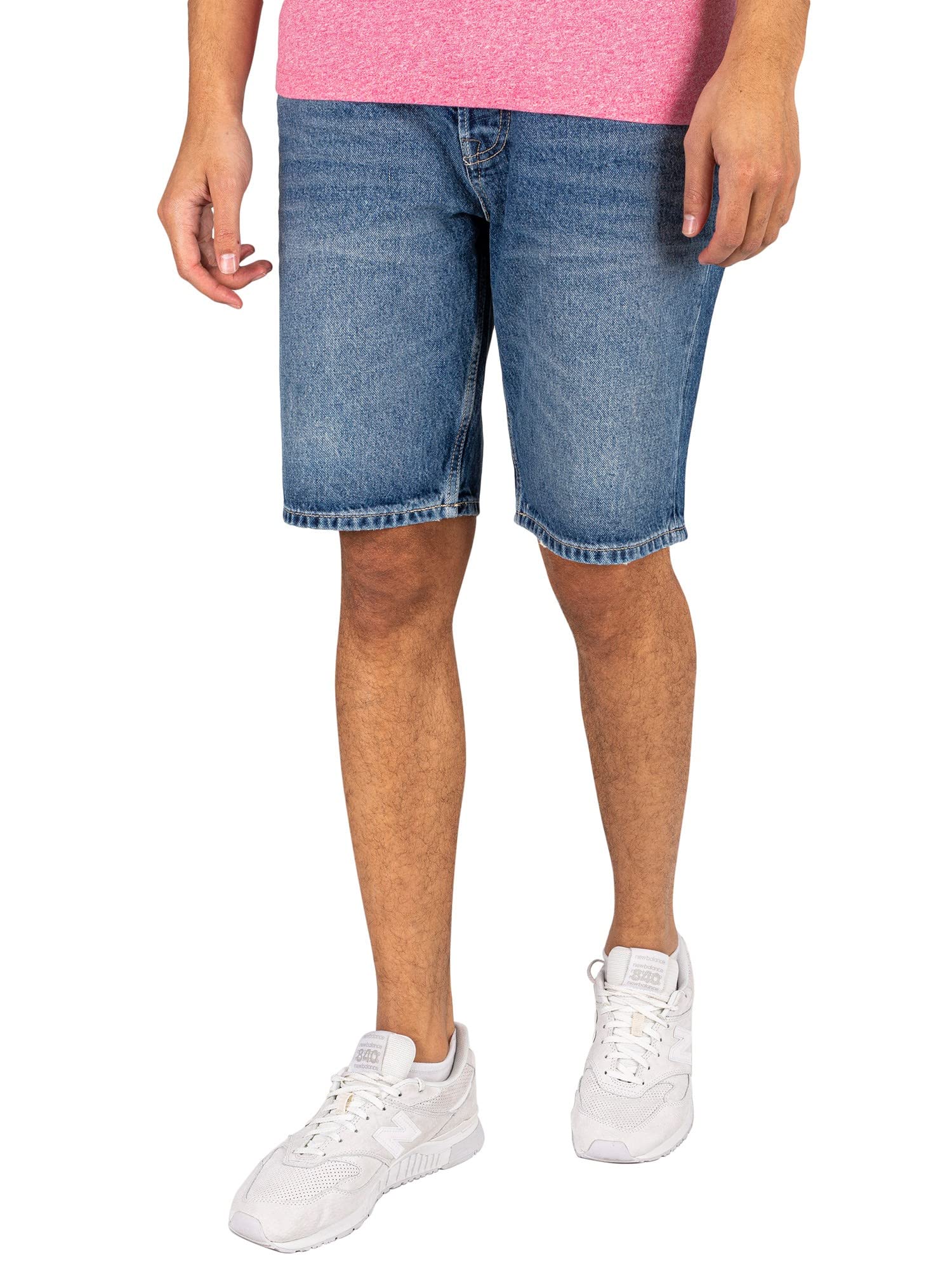Superdry Men's Vintage Straight Fit Shorts with Button Fly - Casual Summer Wear for Outdoor Activities and Travel