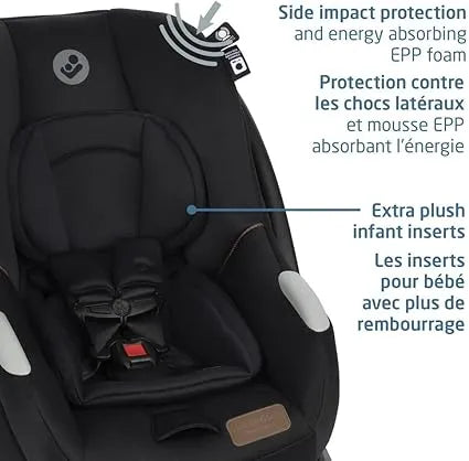 Mico Luxe Infant Car Seat - Designer Black for Newborns | Safe & Comfortable Baby Car Seat | Perfect for Travel, Shopping & Daily Use