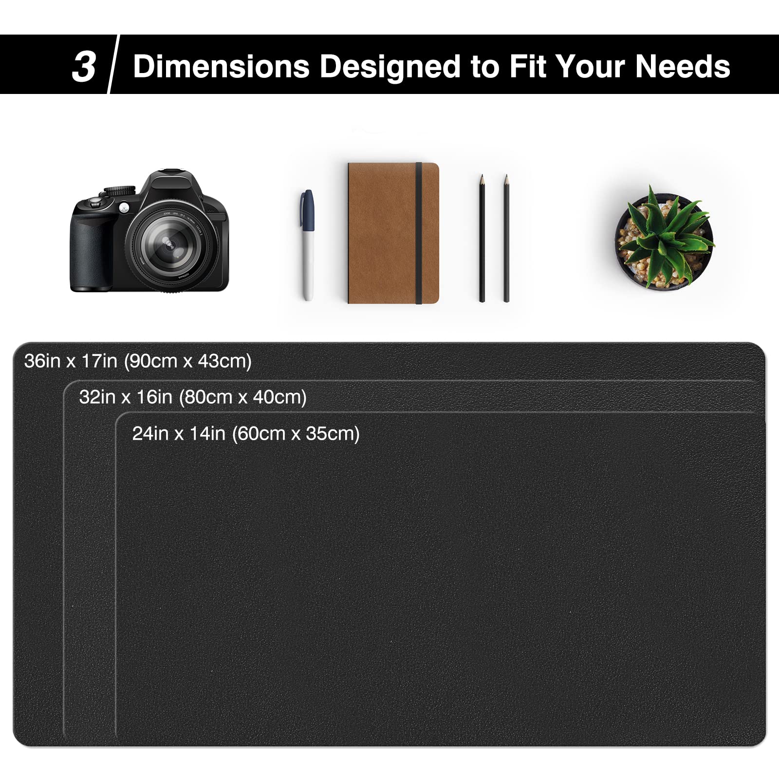TOWWI Large Dual Sided Leather Desk Mat - 39