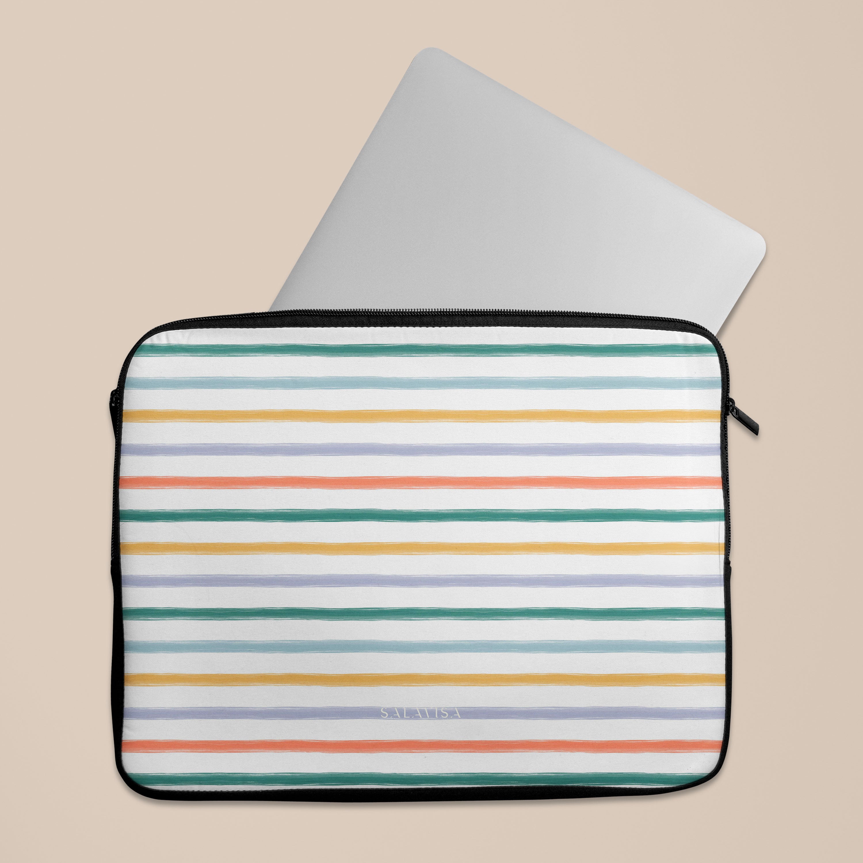 Stylish Summer Stripes Laptop Sleeve Case - Lightweight & Protective 13-15 Inch MacBook/Notebook Cover - Perfect for Work, Travel & School Accessories