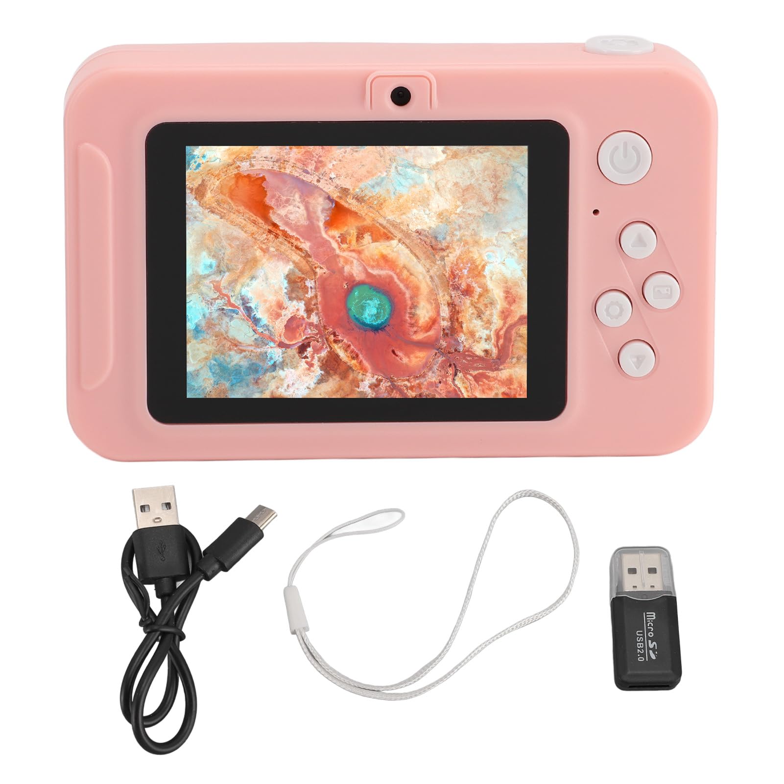 40MP HD 1080P Digital Camera with 8X Zoom - Compact Auto Focus Point and Shoot Camera for Kids Teens Students (Light Red) - Perfect for Travel, Birthday Gifts & Photography Beginners
