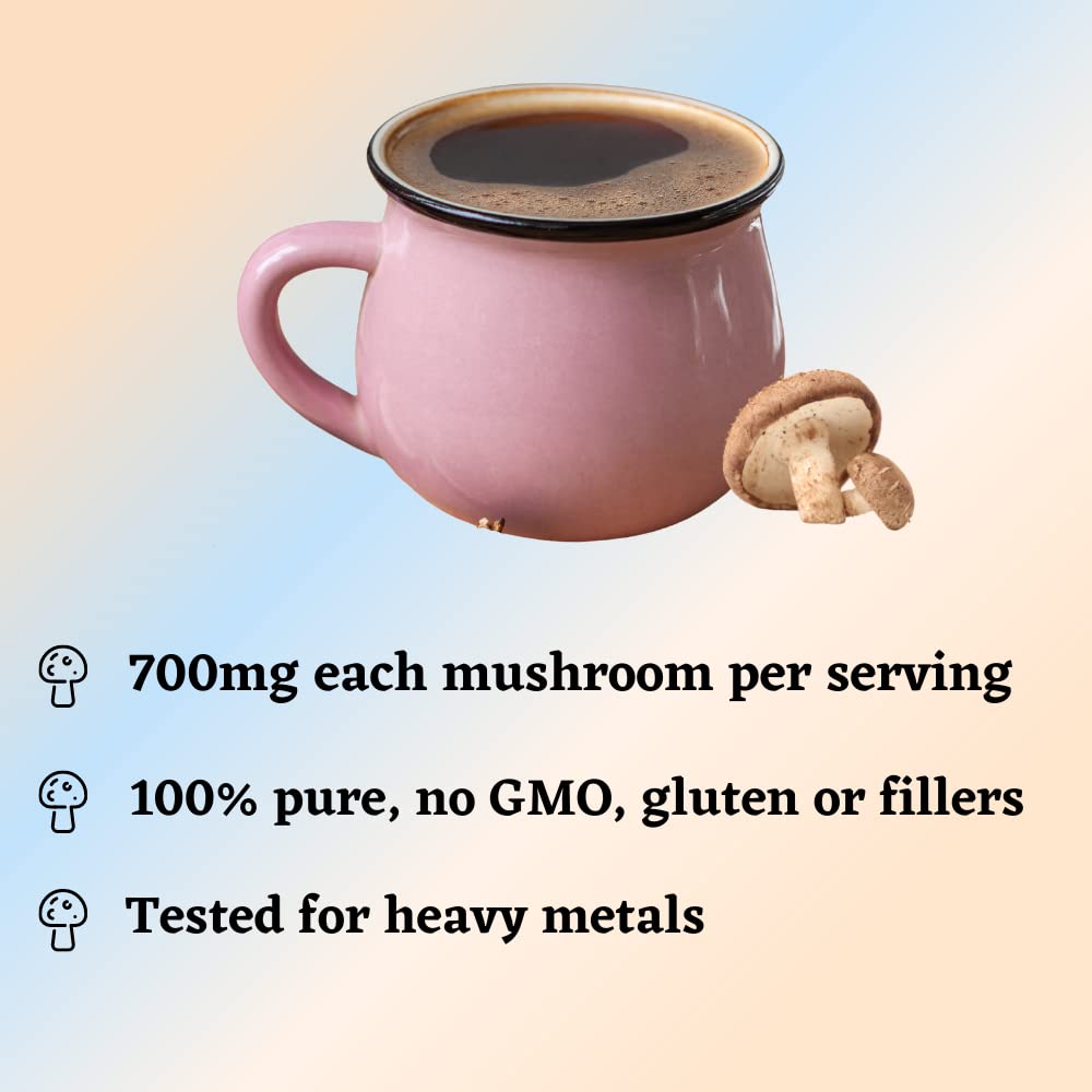 Organic Seven Mushroom Powder Blend - Chaga, Reishi, Lion's Mane, Cordyceps | 100% Pure Medicinal Mushroom Supplement | Vegan, Gluten-Free | Boost Immunity & Cognitive Function | 100g | Perfect for Smoothies, Coffee & Wellness Routines