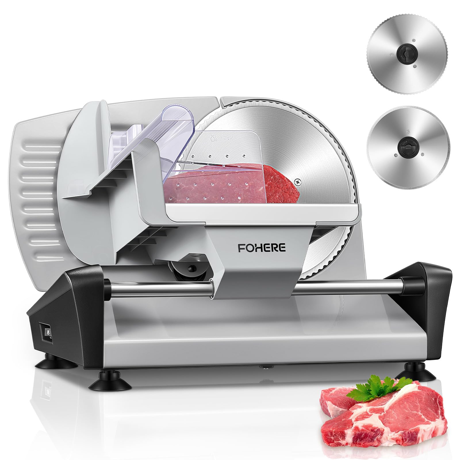 FOHERE 200W Electric Meat Slicer for Home Use - 7.5