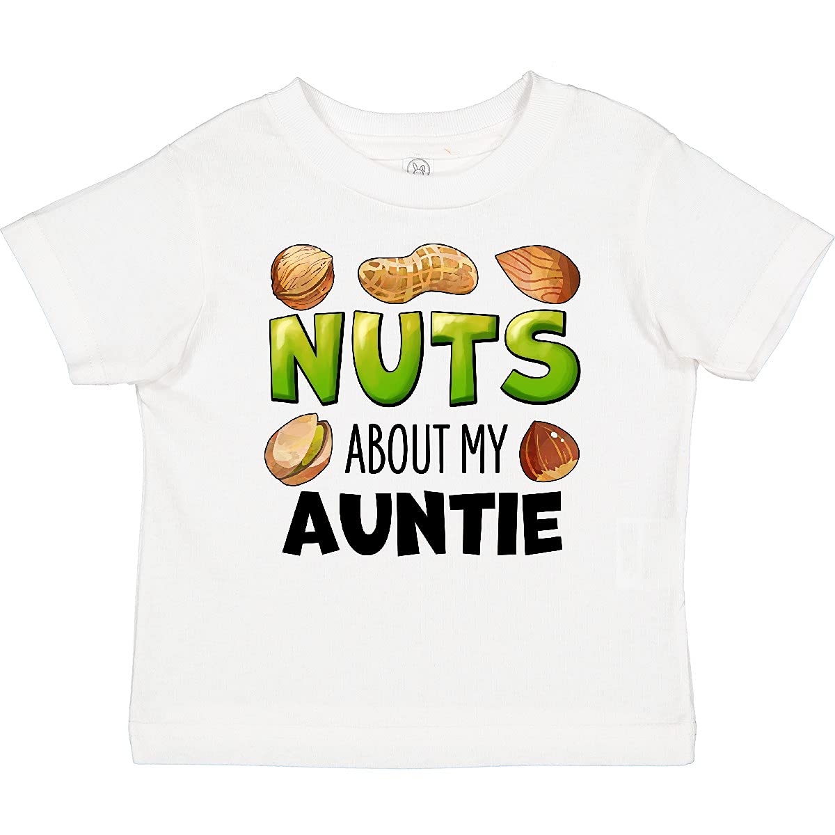 Inktastic Nuts About My Auntie Peanut Almond Pistachio Baby T-Shirt - Cute Funny Graphic Tee for Infants & Toddlers - Perfect for Family Reunions, Birthday Gifts & Casual Outings