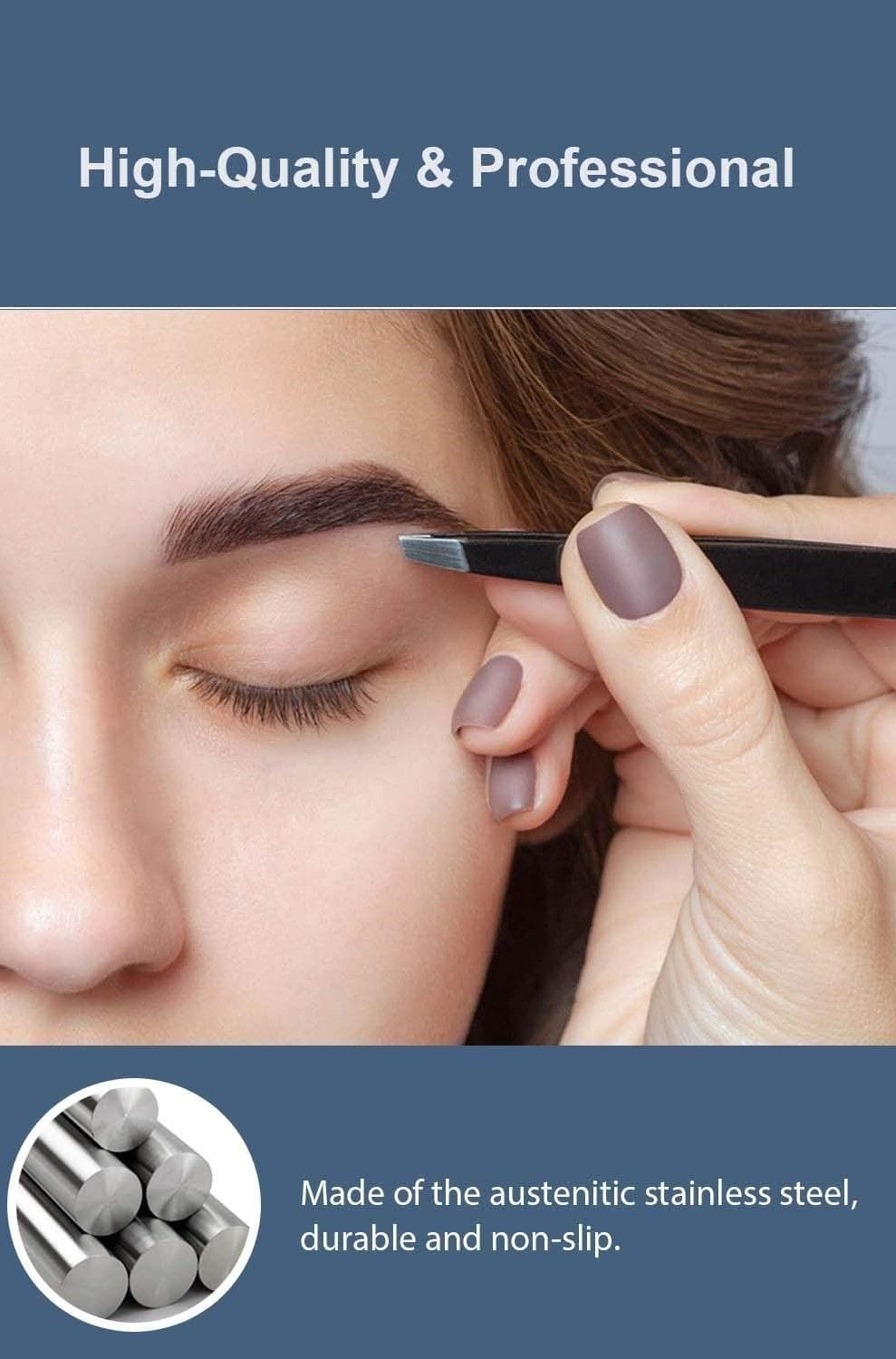 20X Magnifying Mirror with Eyebrow Tweezers Set - Portable Travel Makeup Mirror for Precise Eyebrow Shaping, Skincare & Makeup Application - Perfect for Home, Travel & Salon Use