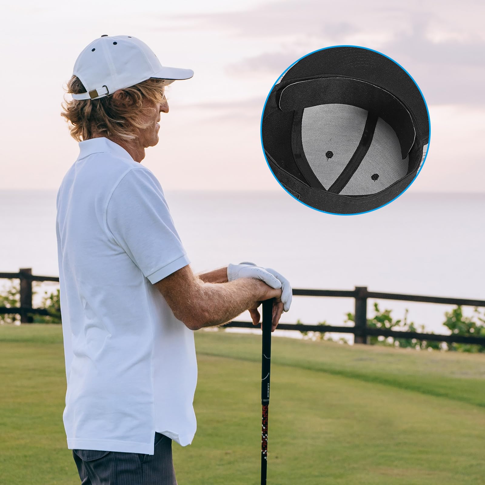 **PATIKIL 60-Pack Disposable 9-Inch Golf Hat Sweat Liners - Absorbent Sweat Guard Liner Caps for Sun Hats, Baseball & Tennis Caps (Black & White) - Perfect for Sports, Outdoor Activities & Hot Weather**