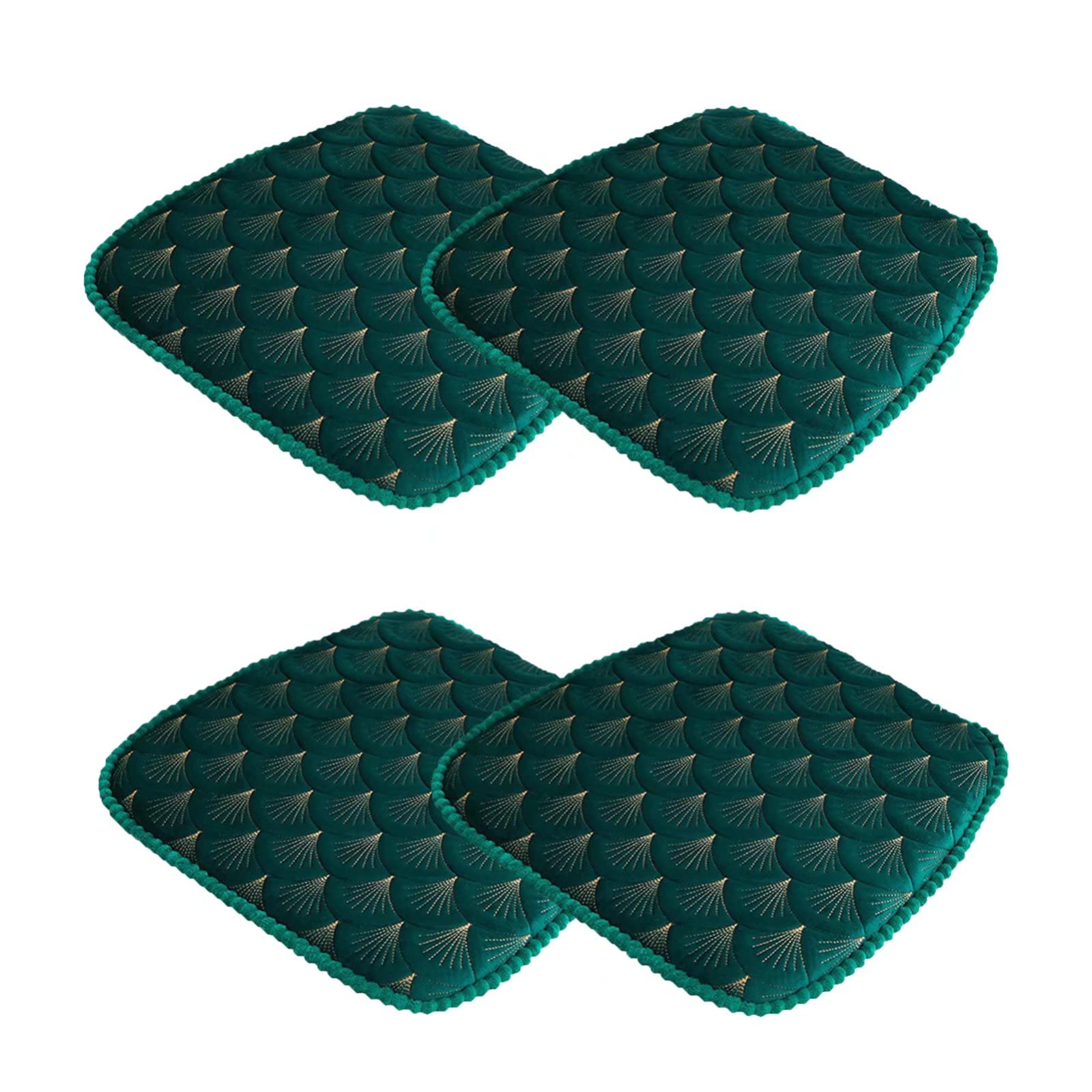 Farmhouse Style Lace-Up Dining Chair Cushions Set of 4 - 18 Inch U-Shaped Kitchen Chair Pads with Adjustable Ties, Stain Resistant & Durable Green Fabric - Perfect for Farmhouse, Cottage, or Rustic Dining Room Decor