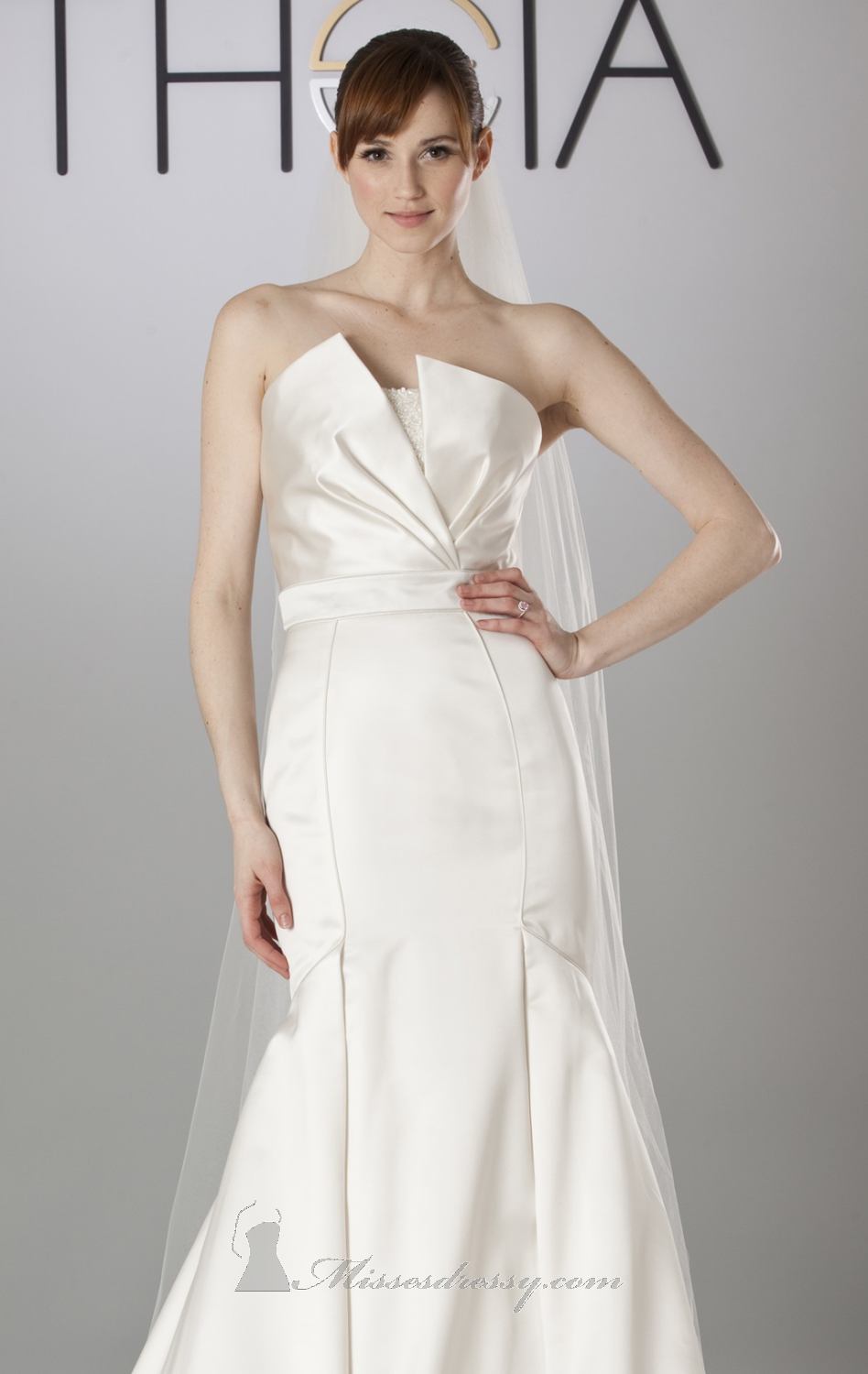 Theia Madison 890067 Elegant Lace Wedding Gown for Bride - Perfect for Church Ceremony, Beach Wedding & Formal Reception