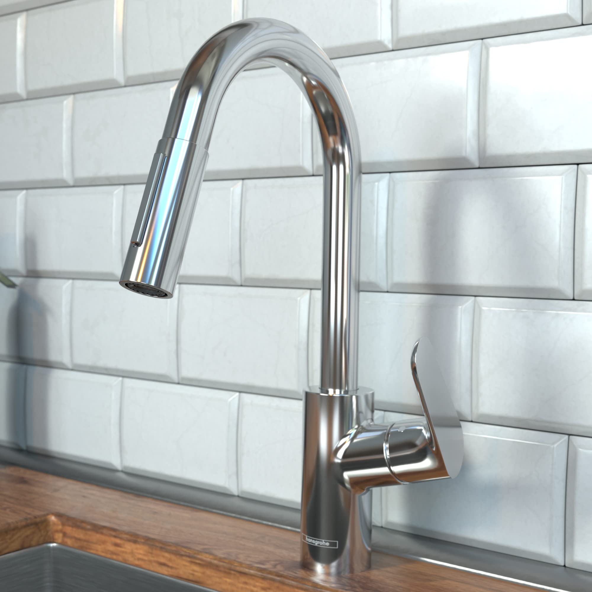 Hansgrohe Focus Gold Bar Kitchen Faucet with Pull Down Sprayer, Magnetic Docking Spray Head, Brushed Gold Finish, Ideal for Modern and Classic Kitchen Sinks