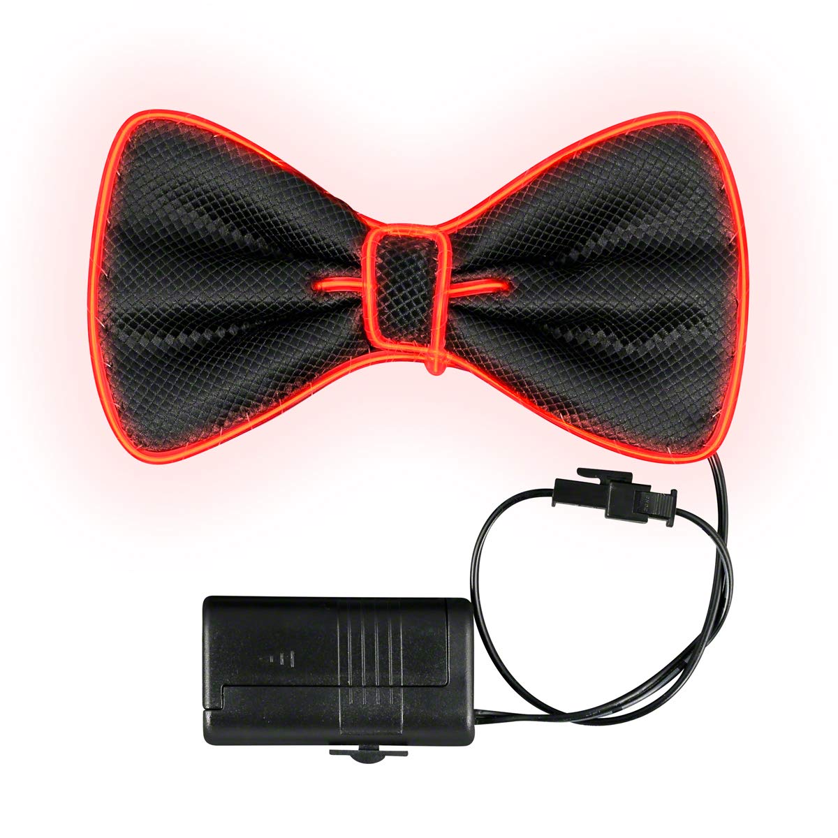 Glow in the Dark LED Bow Tie for Men - Red Light Up Necktie with EL Wire Technology - Perfect for Christmas Parties, Raves, Cosplay & Night Events