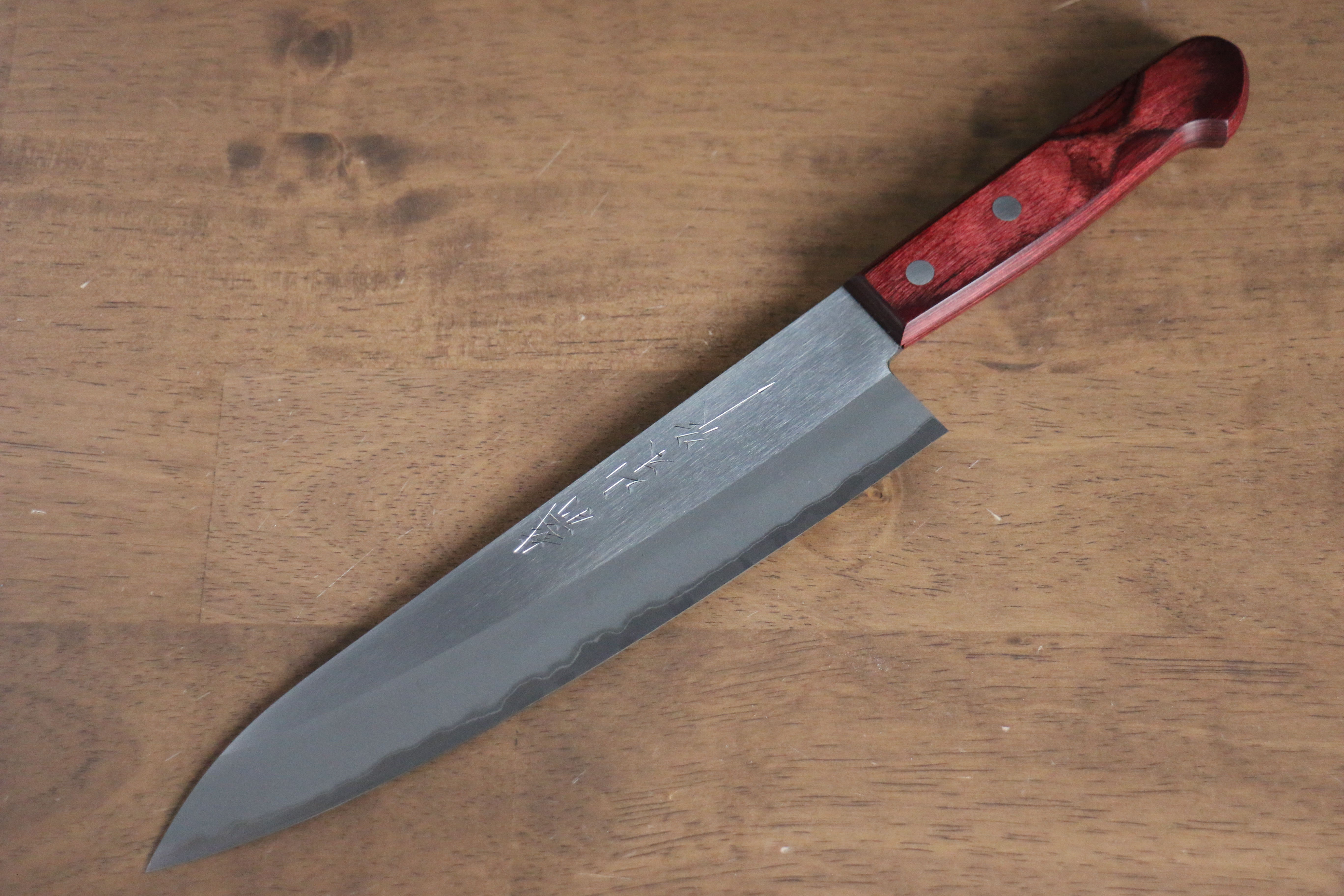 Premium Nao Yamamoto White Steel No.2 Gyuto Chef Knife 210mm - Japanese Red Pakka Wood Handle - Professional Kitchen Knife for Sushi, Meat Cutting & Precision Cooking