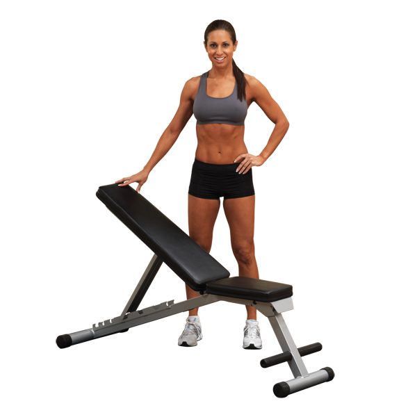 Body Solid Powerline Adjustable Folding Bench PFID125X - Home Gym Workout Equipment for Strength Training & Weight Lifting - Perfect for Small Spaces & Home Fitness
