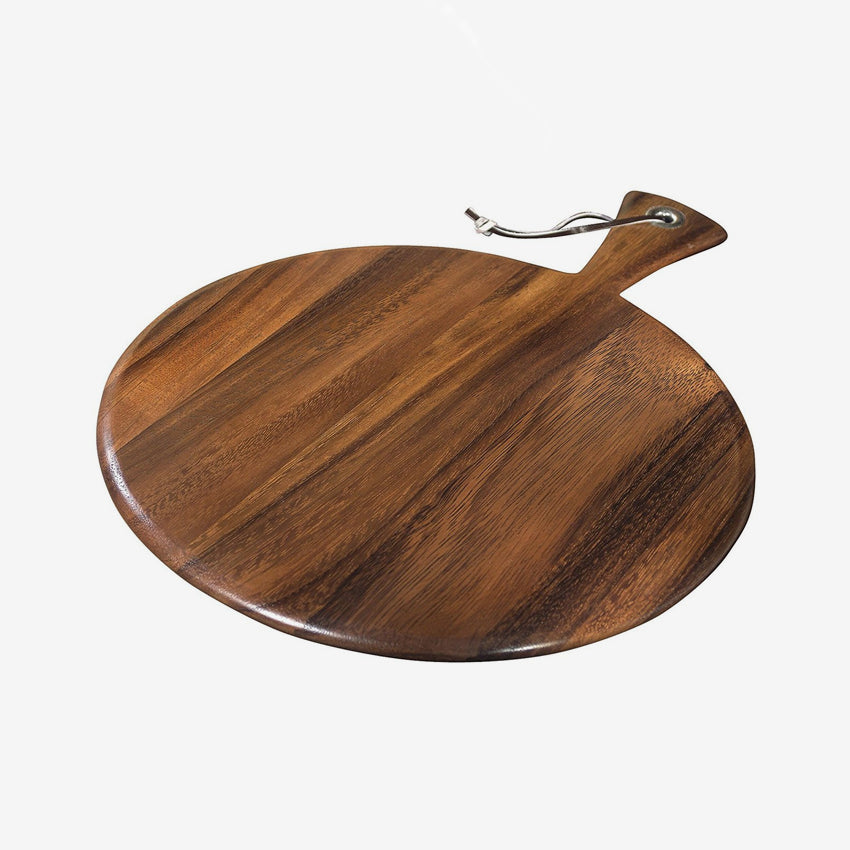 Fox Run Round Provencale Paddle Board - Premium Wooden Cutting Board for Kitchen, Charcuterie & Cheese Serving - Perfect for Entertaining, Home Decor & Gourmet Food Presentation