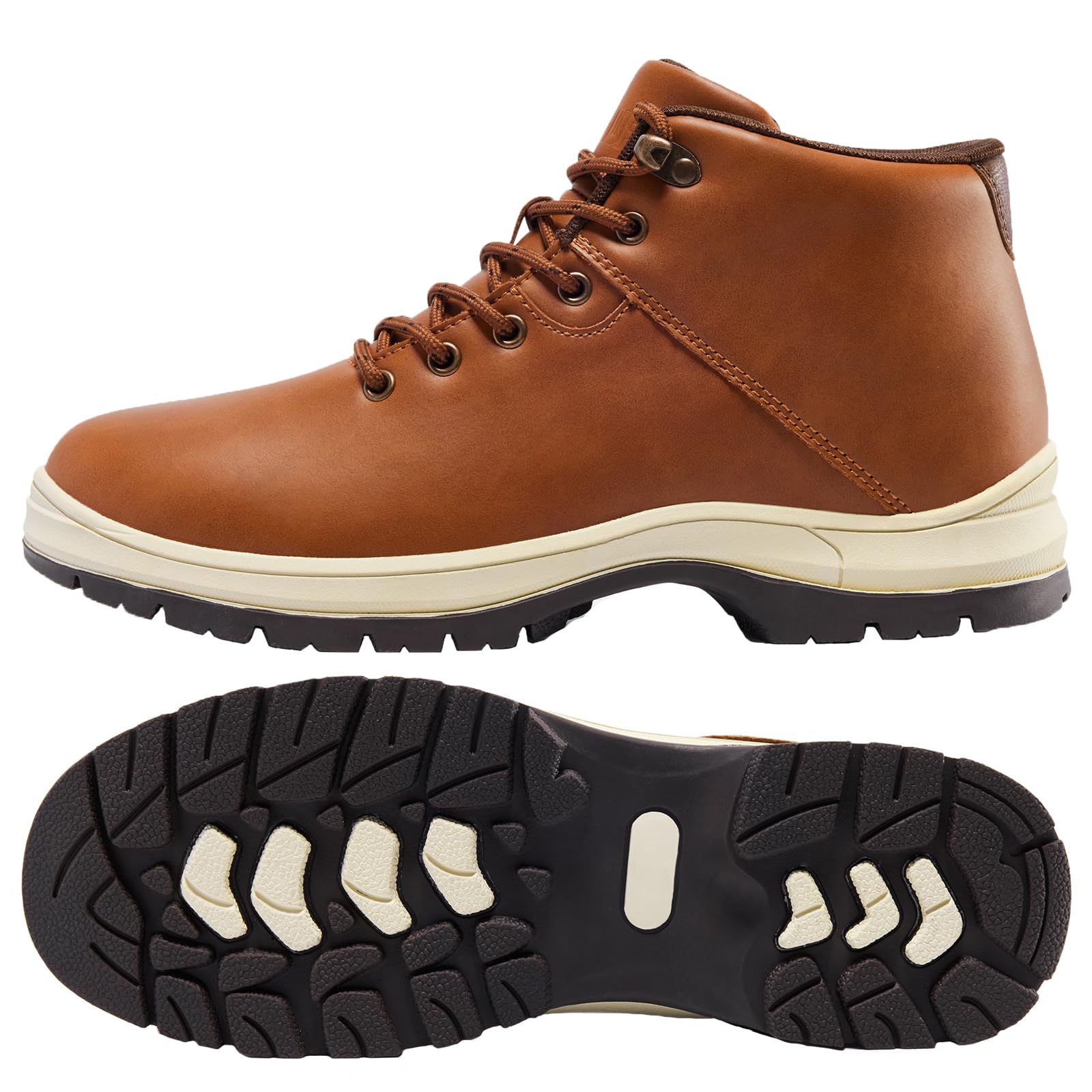 Men's Lightweight Waterproof Hiking Boots - Mid Ankle Trekking Shoes for Outdoor Adventures, Work & Casual Wear - Anti-Slip Traction for Hiking, Camping & Trail Walking