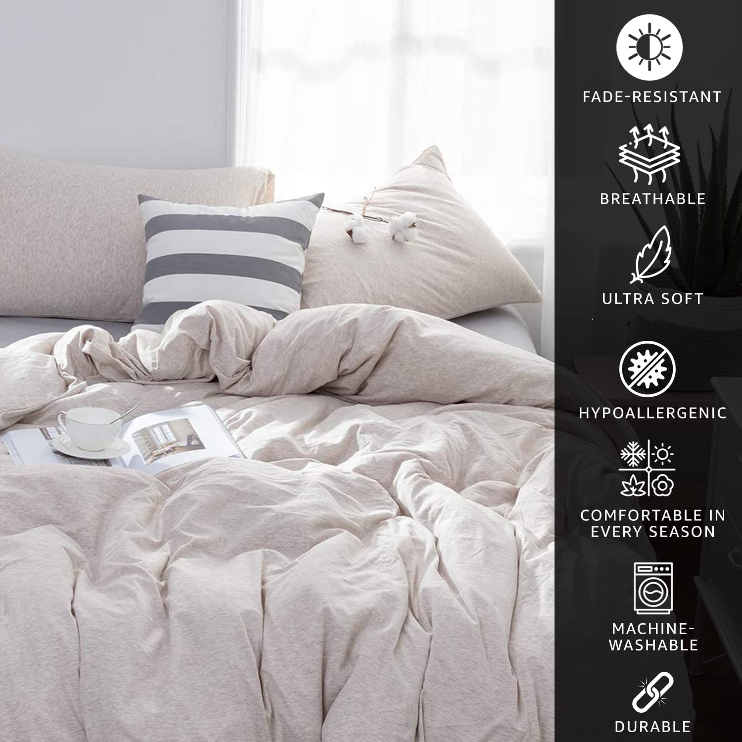 Premium 800 Thread Count Egyptian Cotton Duvet Cover Set - Super King Size with Zipper Closure & Corner Ties (Ivory) | 1 Duvet Cover + 2 Pillow Shams | Luxury Bedding for Master Bedroom, Guest Room & Hotel Use