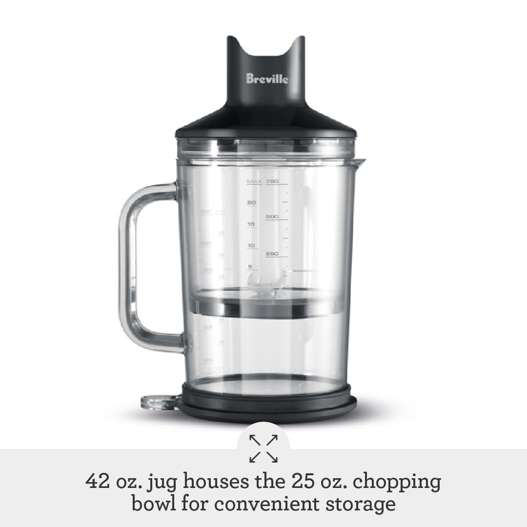 Breville Control Grip Immersion Blender - Powerful 280W Handheld Blender with Brushed Stainless Steel Design - Perfect for Smoothies, Soups, Sauces & Baby Food Prep in Kitchen