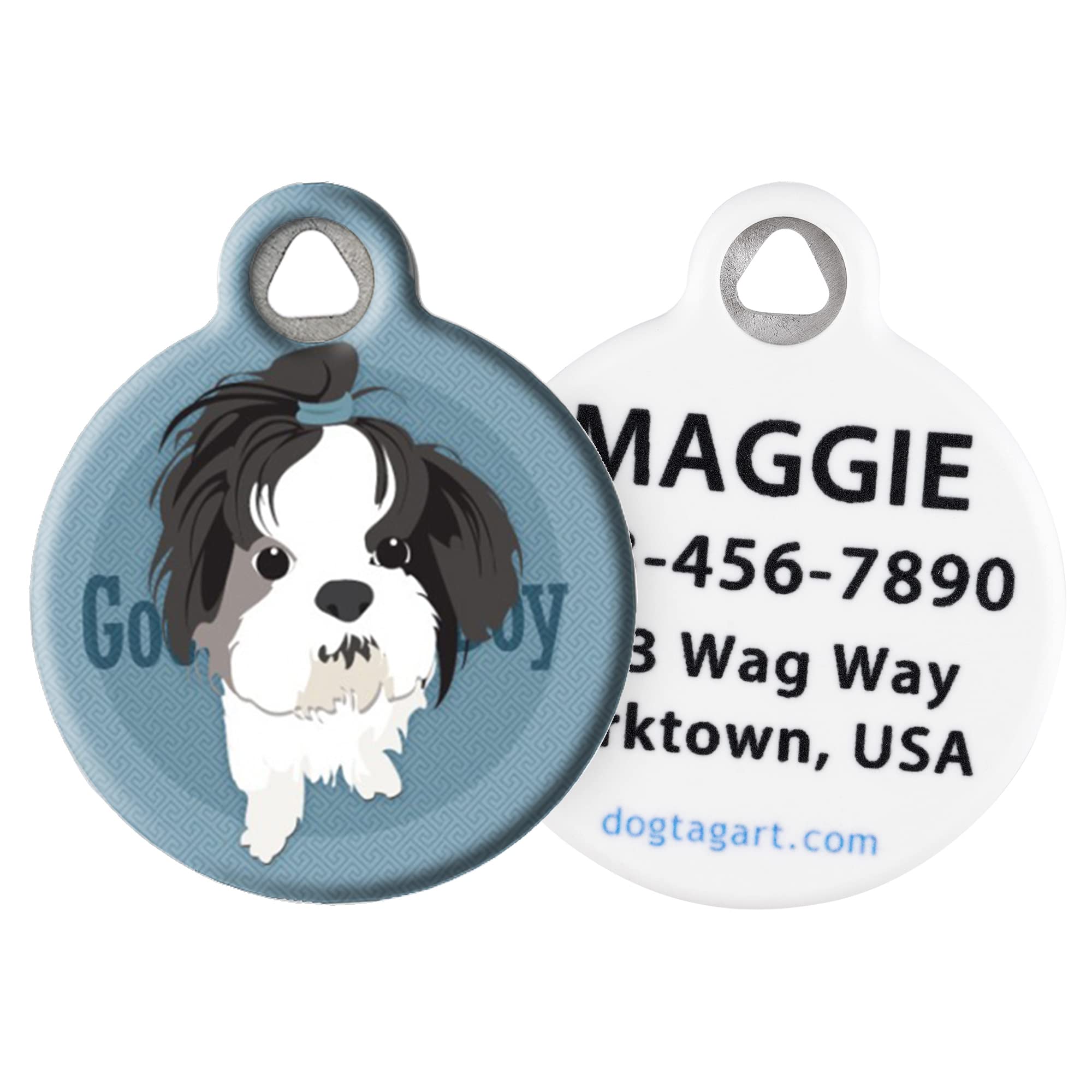 Custom Engraved Shih Tzu Dog Tag - Personalized Large Pet ID Tag for Dogs & Cats | Perfect for Collars, Travel & Safety Identification