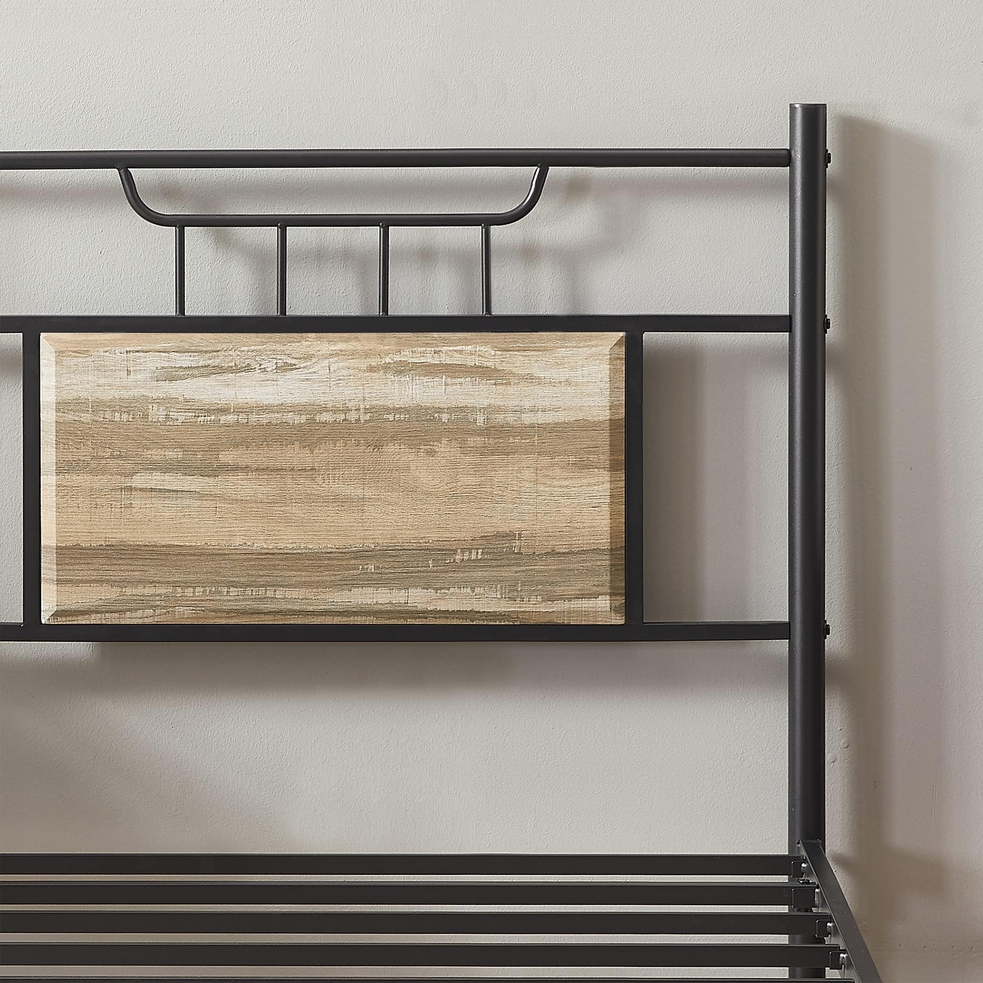VECELO Twin Size Bed Frame with Wood Headboard - Sturdy Metal Slats Support, No Box Spring Needed, Easy Assembly, Slate Grey - Perfect for Kids Rooms, Guest Bedrooms & Small Spaces