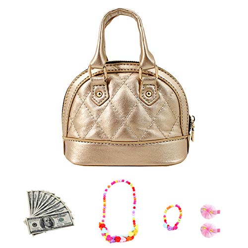 Cute Mini Dome Satchel Purse for Girls - Gold Chain Crossbody Tote Handbag & Coin Purse | Perfect for School, Shopping, and Everyday Use