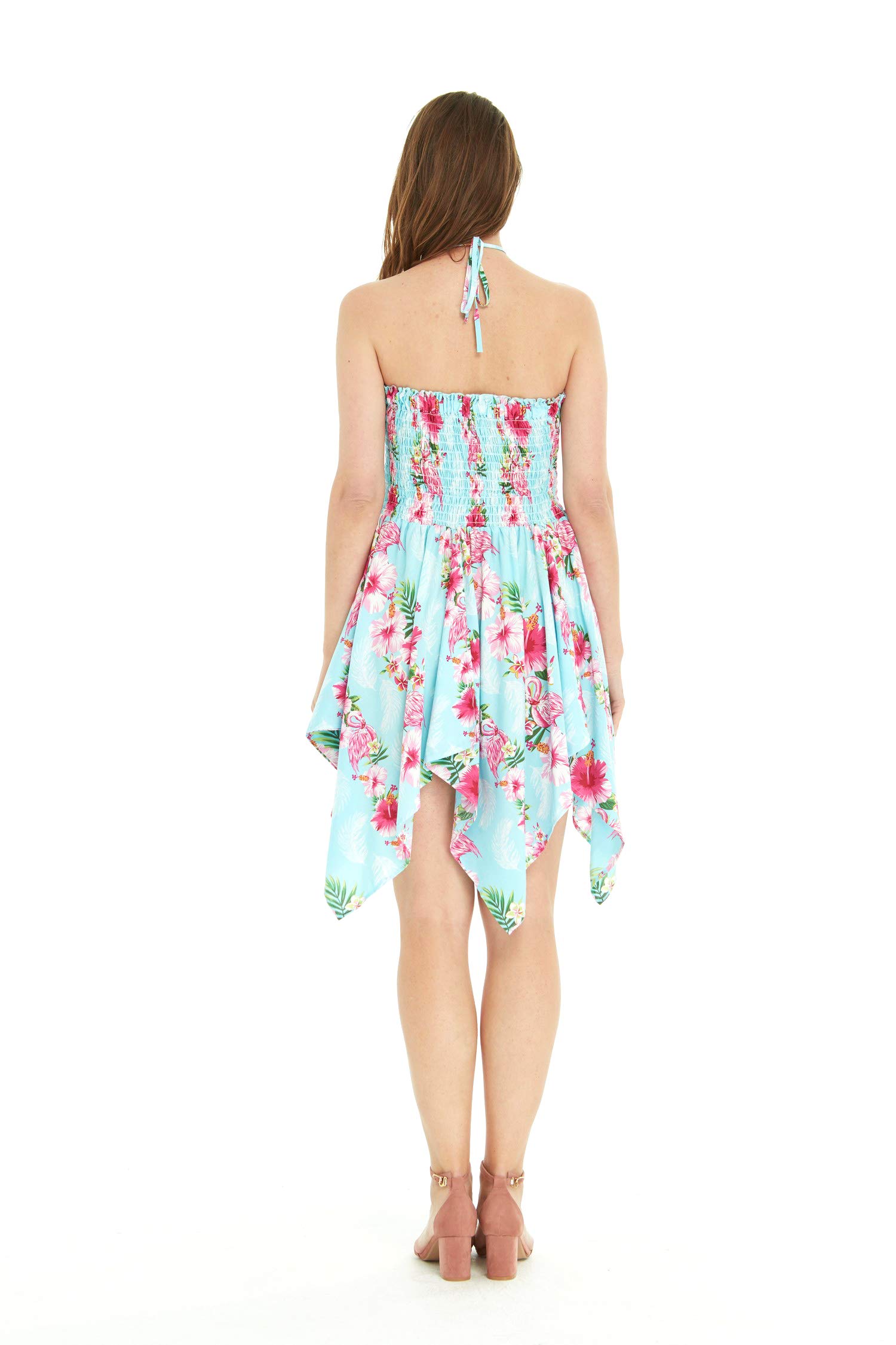 Hawaiian Luau Shirt & Fairy Dress Set - Pink Turquoise Hibiscus Vine Print Couples Outfit for Beach Party, Vacation, and Tropical Theme Events