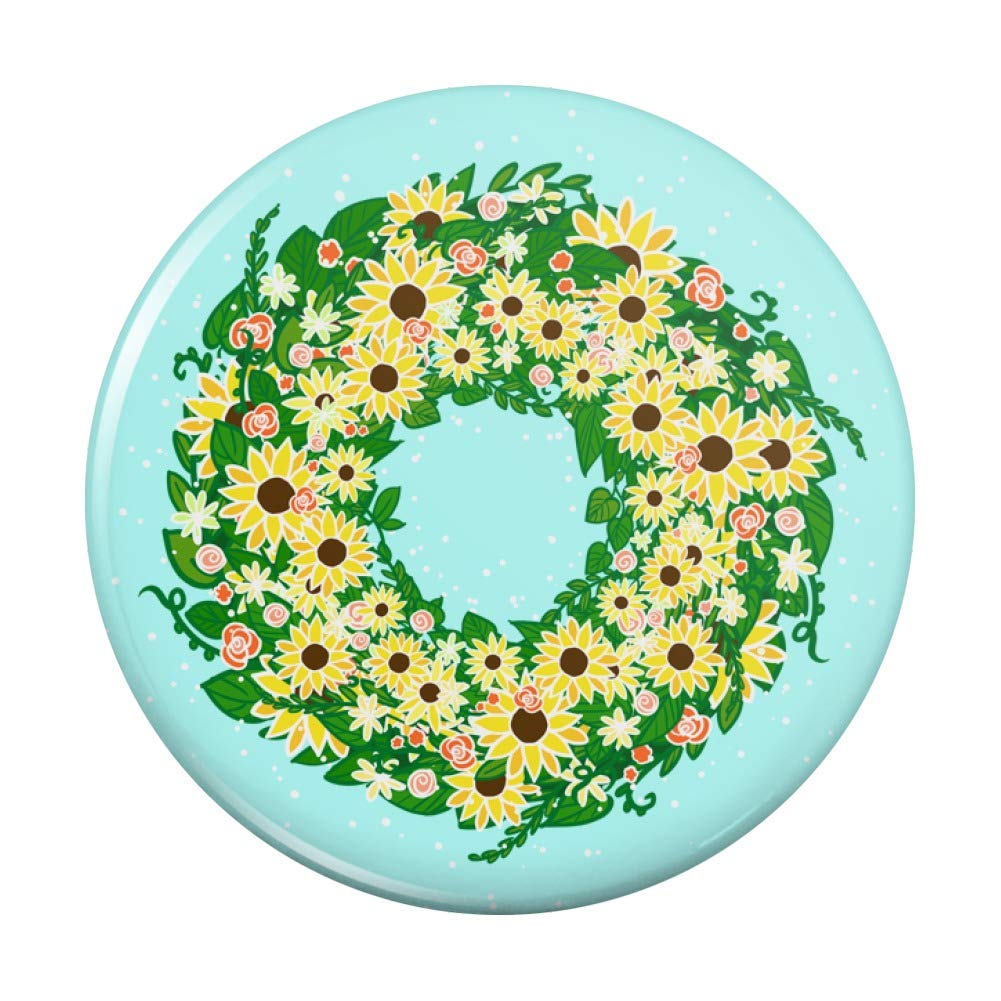 Summer Sunflower Wreath Pinback Button - Colorful Floral Lapel Pin for Women & Men - Perfect for Summer Outfits, Weddings, Parties & Gifts