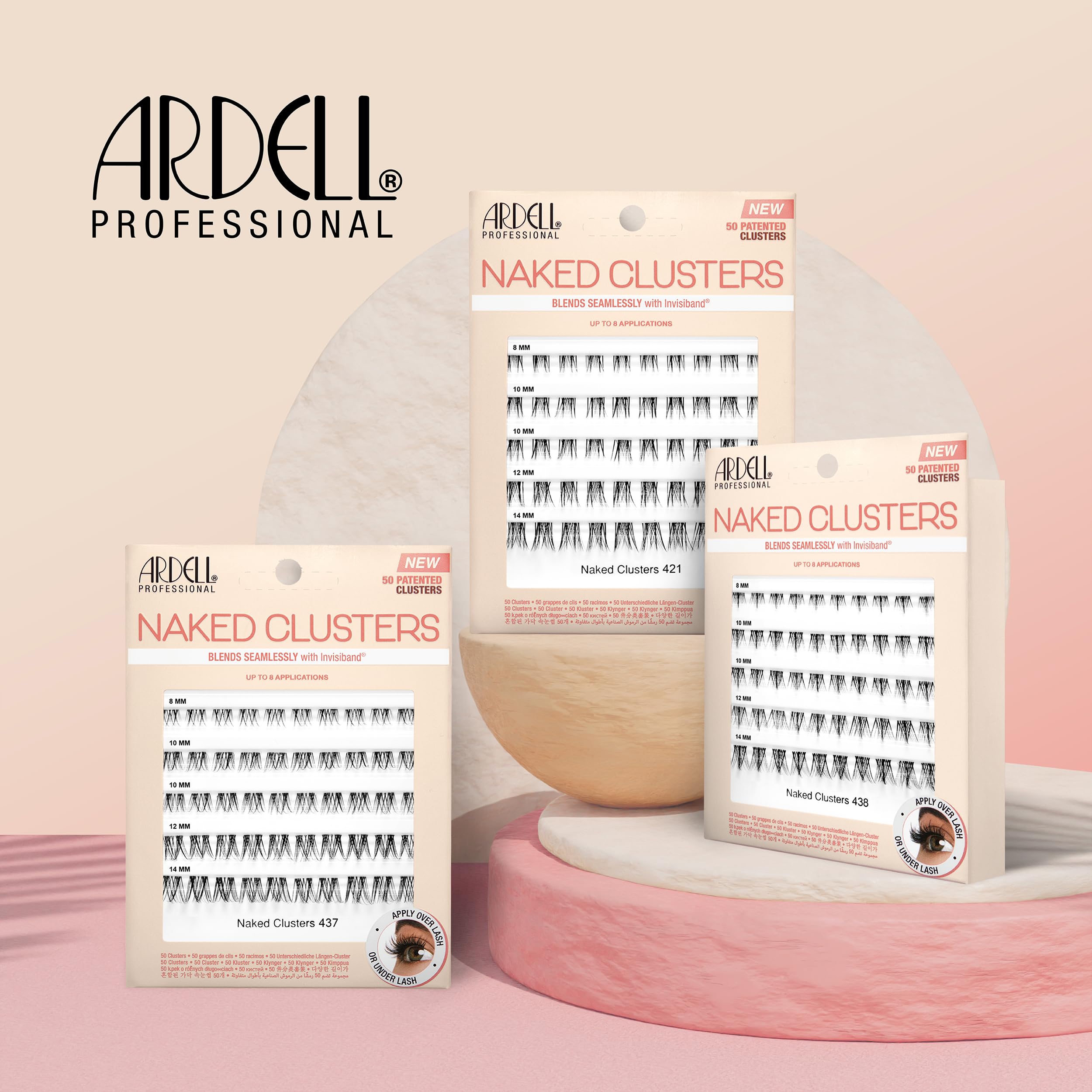 Ardell Naked Clusters 421 False Eyelashes - 50 Patented Clusters for Natural Volume, Up to 8 Applications per Pack | Perfect for Everyday Wear, Special Occasions & Bridal Makeup