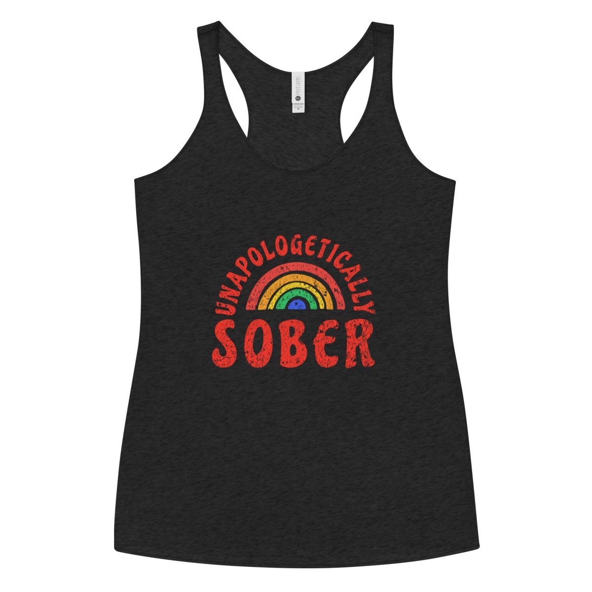 Unapologetically Sober Rainbow Women's Racerback Tank Top - Comfortable Workout & Yoga Shirt for Women - Perfect for Gym, Running & Summer Activities