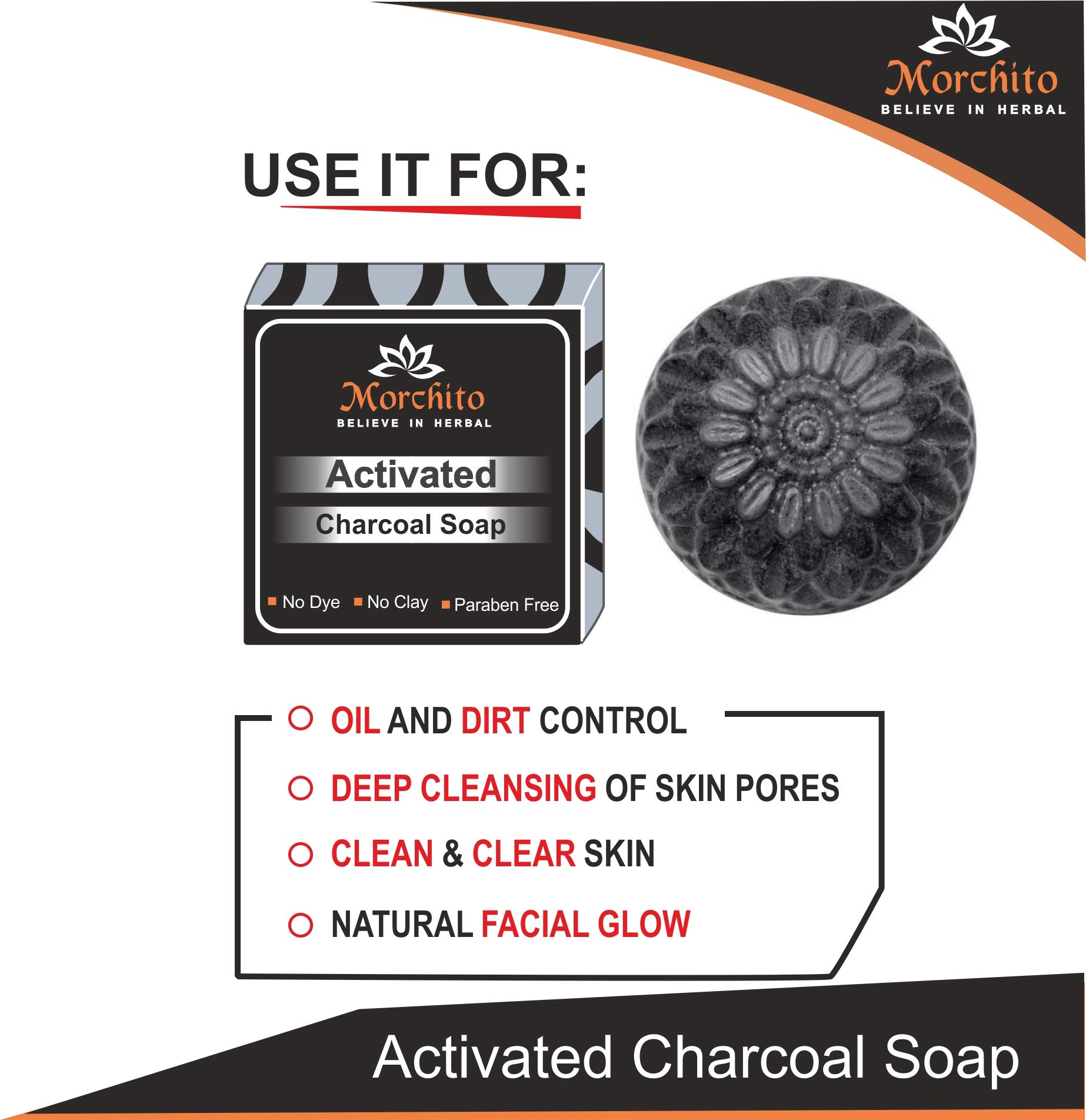 Morchito Charcoal & Goat Milk Soap for Women - Skin Whitening, Acne & Blackhead Treatment, Natural Skin Care (Pack of 3, 100g Total) - Perfect for Daily Face & Body Cleansing & Brightening