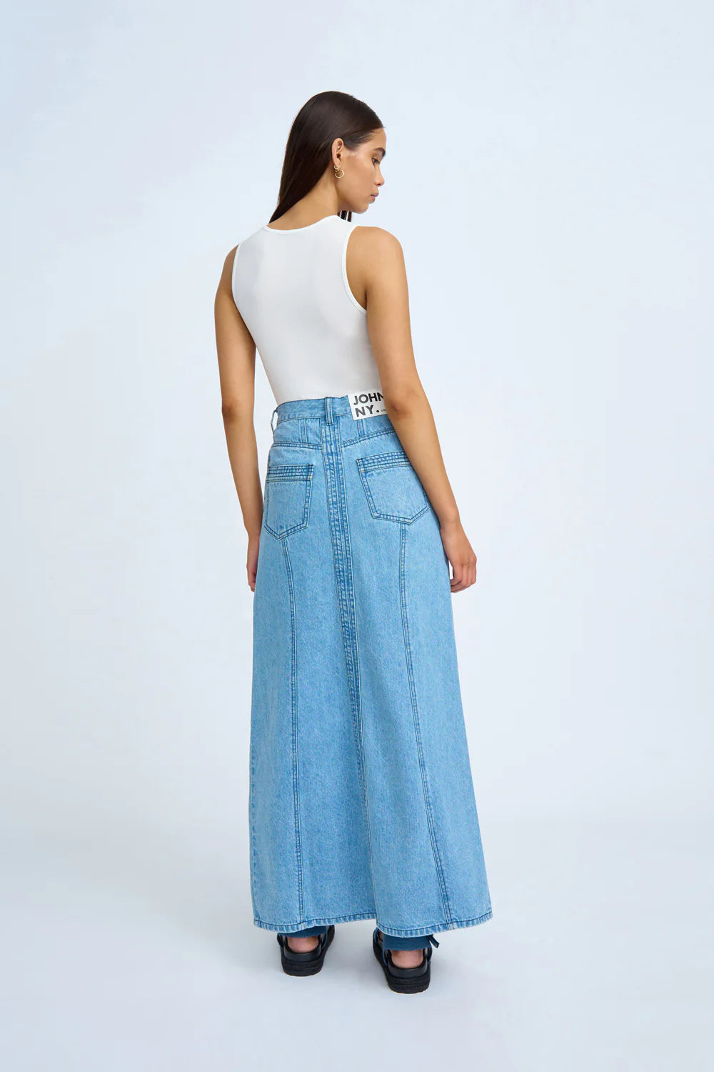 Blue Jean Beauty A-Line Skirt for Women | High Waist Denim Skirt | Casual & Chic Style | Perfect for Office, Date Night & Everyday Wear