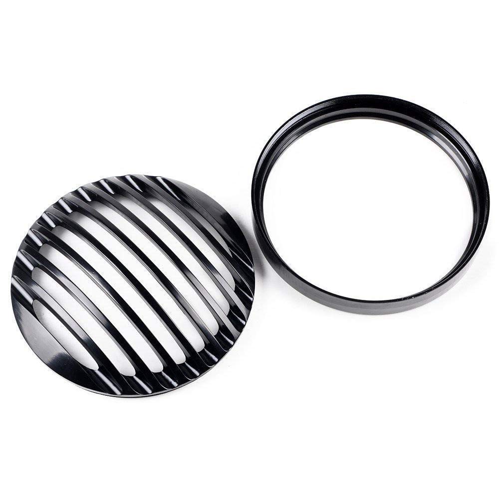 1 Pcs Motorcycle Headlight Grill Cover - Aluminum Headlamp Protector for Harley Davidson XL 1200 & XL 883 (2004-2014 Models) - Durable Accessory for Night Riding & Bike Customization