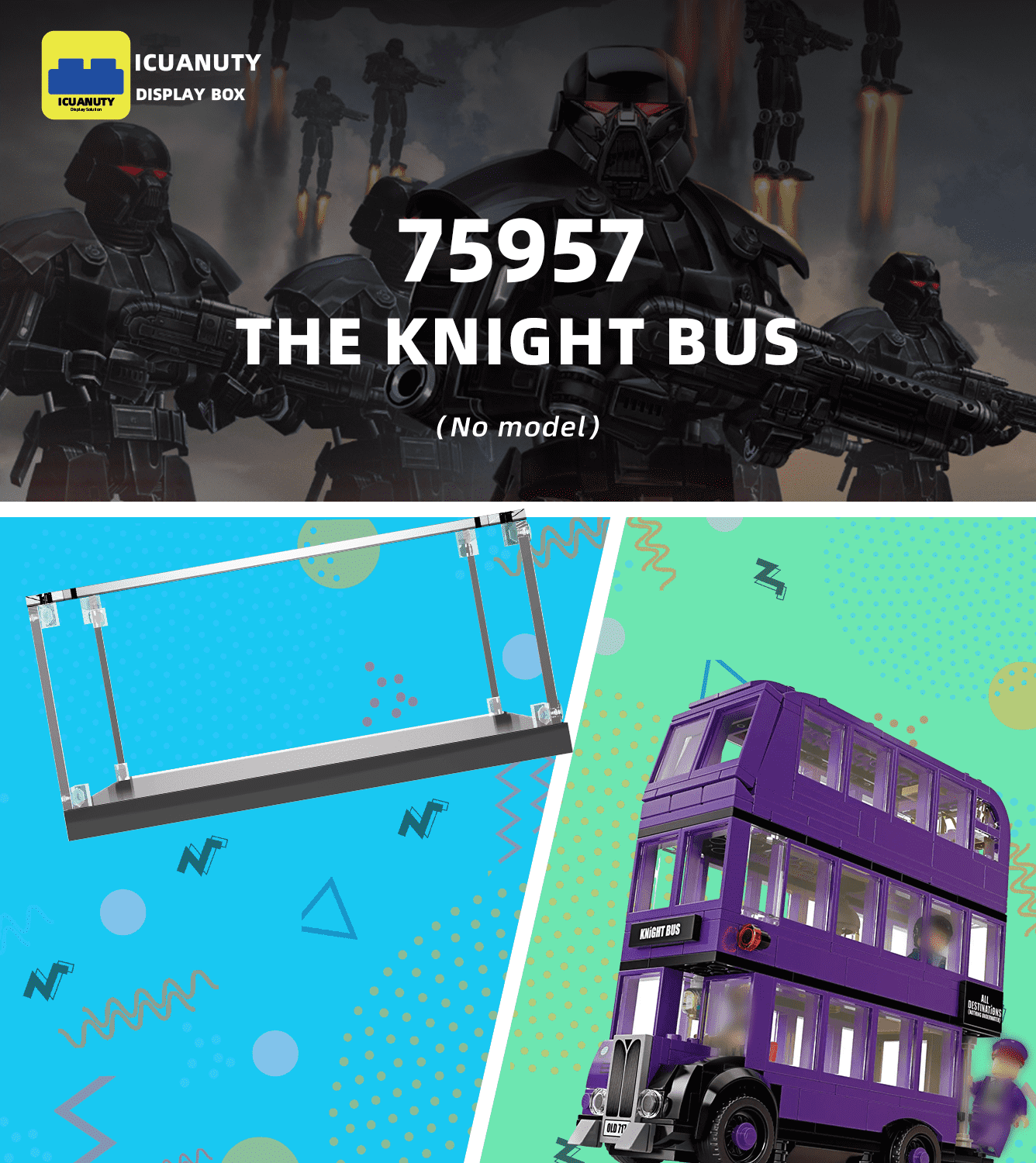 LEGO Harry Potter The Knight Bus 75957 Display Case - Protective Showcase for Collectible Building Sets - Perfect for Home Decor, Office Display & Gift Giving