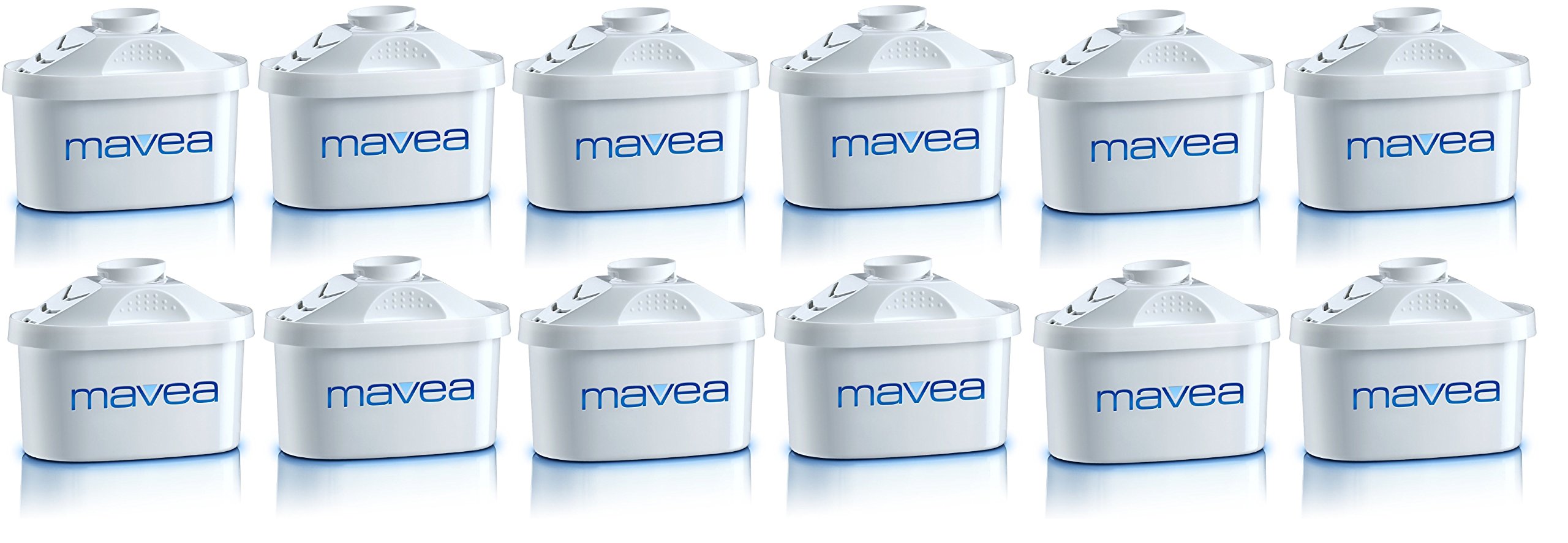 MAVEA Maxtra 12-Pack Replacement Water Filters for MAVEA Pitchers - Premium Filtration for Clean, Great-Tasting Water - Perfect for Home, Office & Kitchen Use