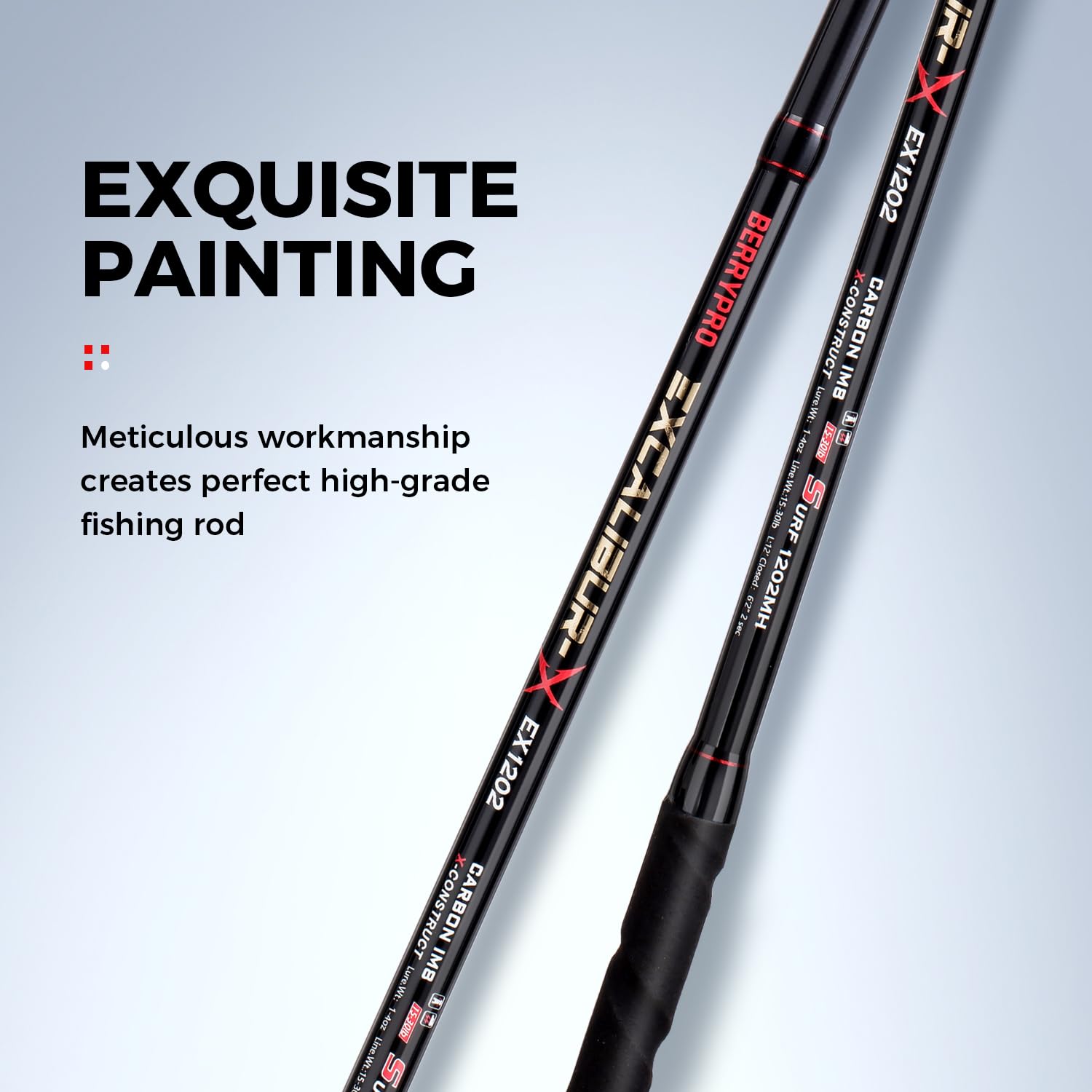 Premium BERRYPRO Carbon Fiber Surf Spinning Rod - 9ft/10ft/11ft/12ft Travel Fishing Rod for Saltwater & Freshwater - Ideal for Beach, Pier & Jetty Fishing Adventures