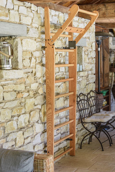 NOHRD Wall Bar Ash 14 - Premium Wooden Wall-Mounted Pull-Up Bar for Home Gym & Calisthenics Training - Perfect for Indoor Fitness, Strength Building & Bodyweight Exercises