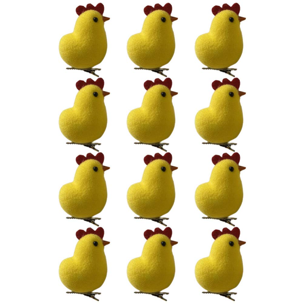 Yellow Chick Hair Clips - 12Pcs Cute Easter Alligator Barrette Hairpins for Girls, Women | Easter Party Favors, Spring Hair Accessories, Gift Fillers
