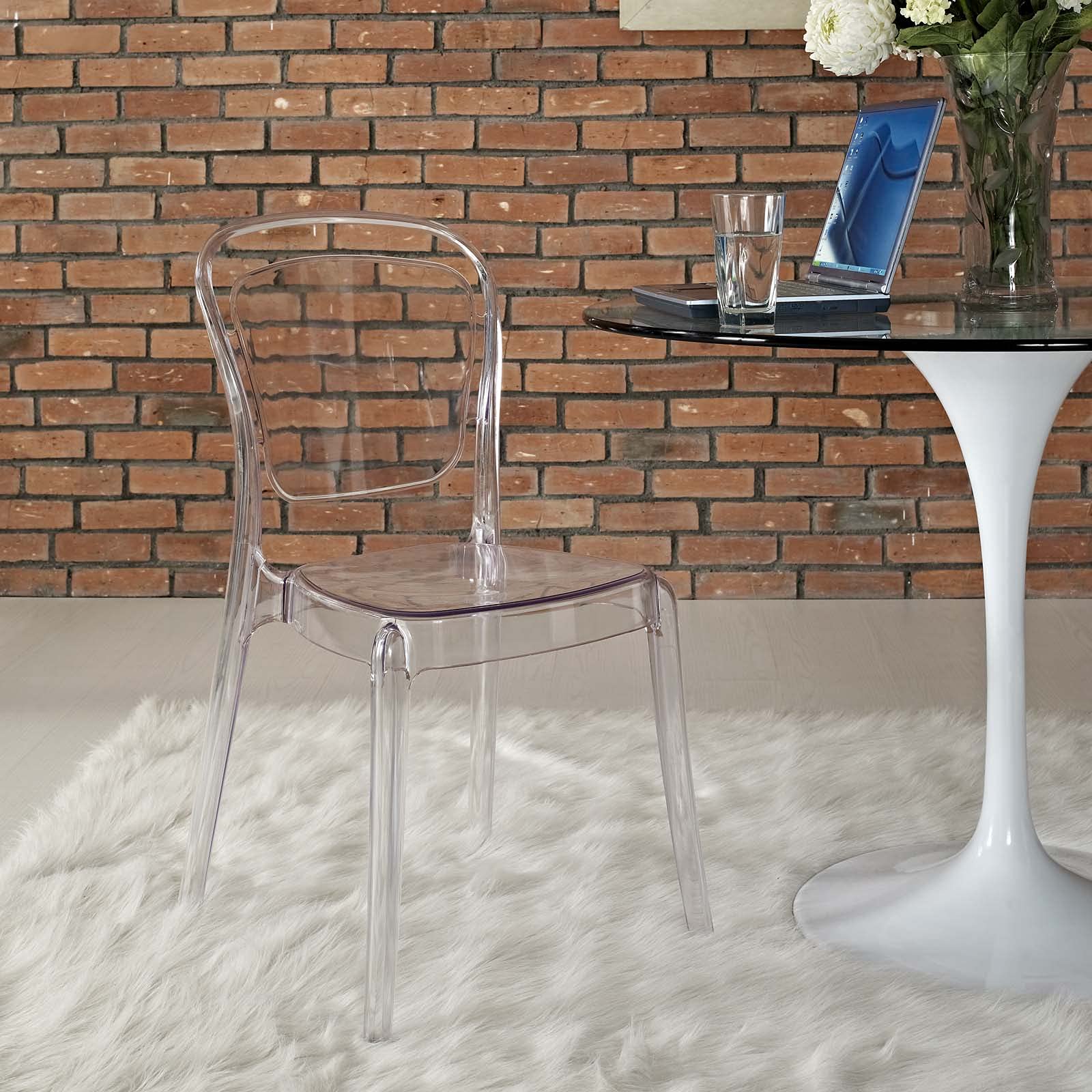 Modway Entreat Modern Clear Acrylic Kitchen & Dining Chair - Fully Assembled for Home, Restaurant & Office Use