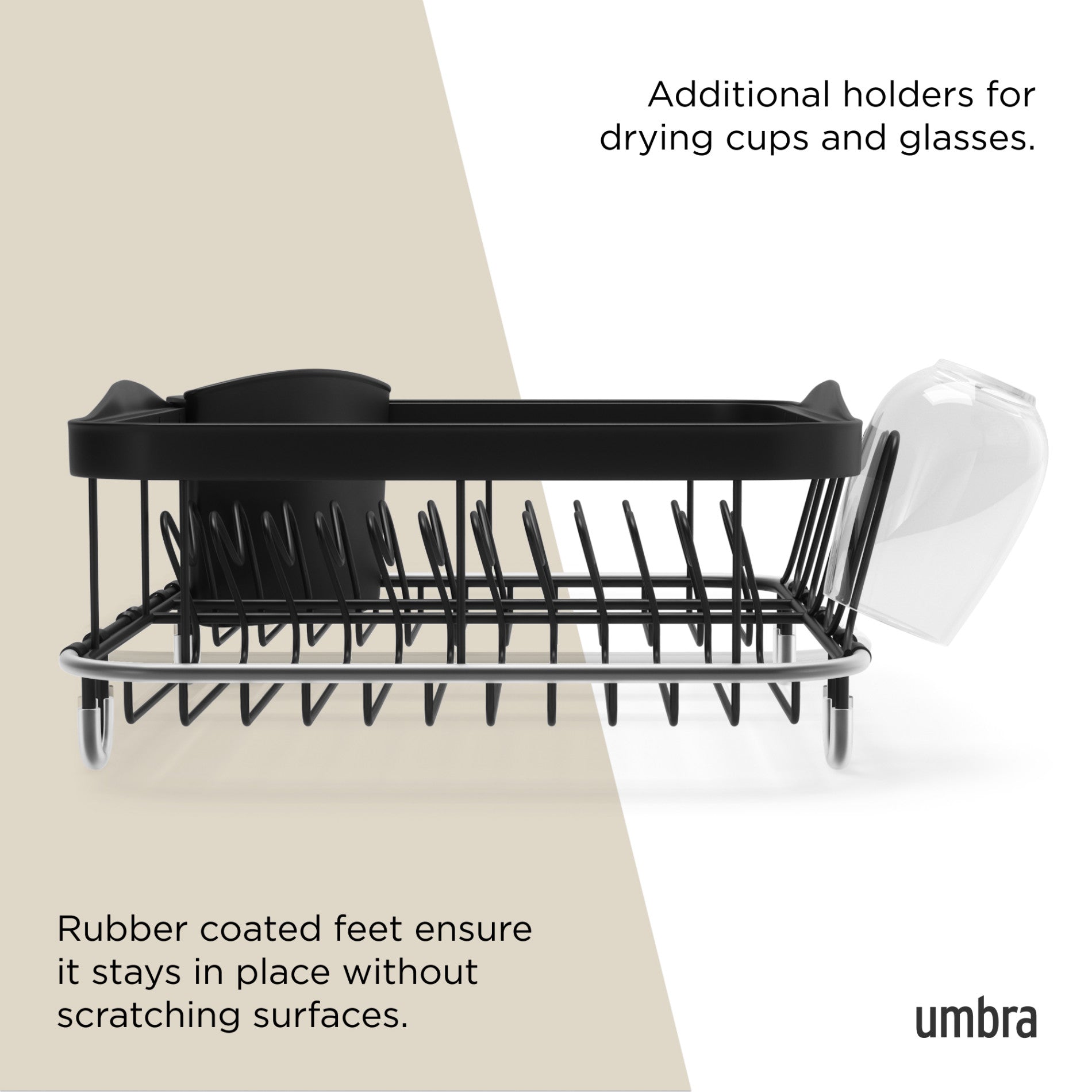 Stainless Steel Dish Drying Rack for Kitchen Sink - Space Saving Multi-Purpose Dish Drainer with Utensil Holder - Perfect for Countertop, Cabinet & Small Kitchen Organization