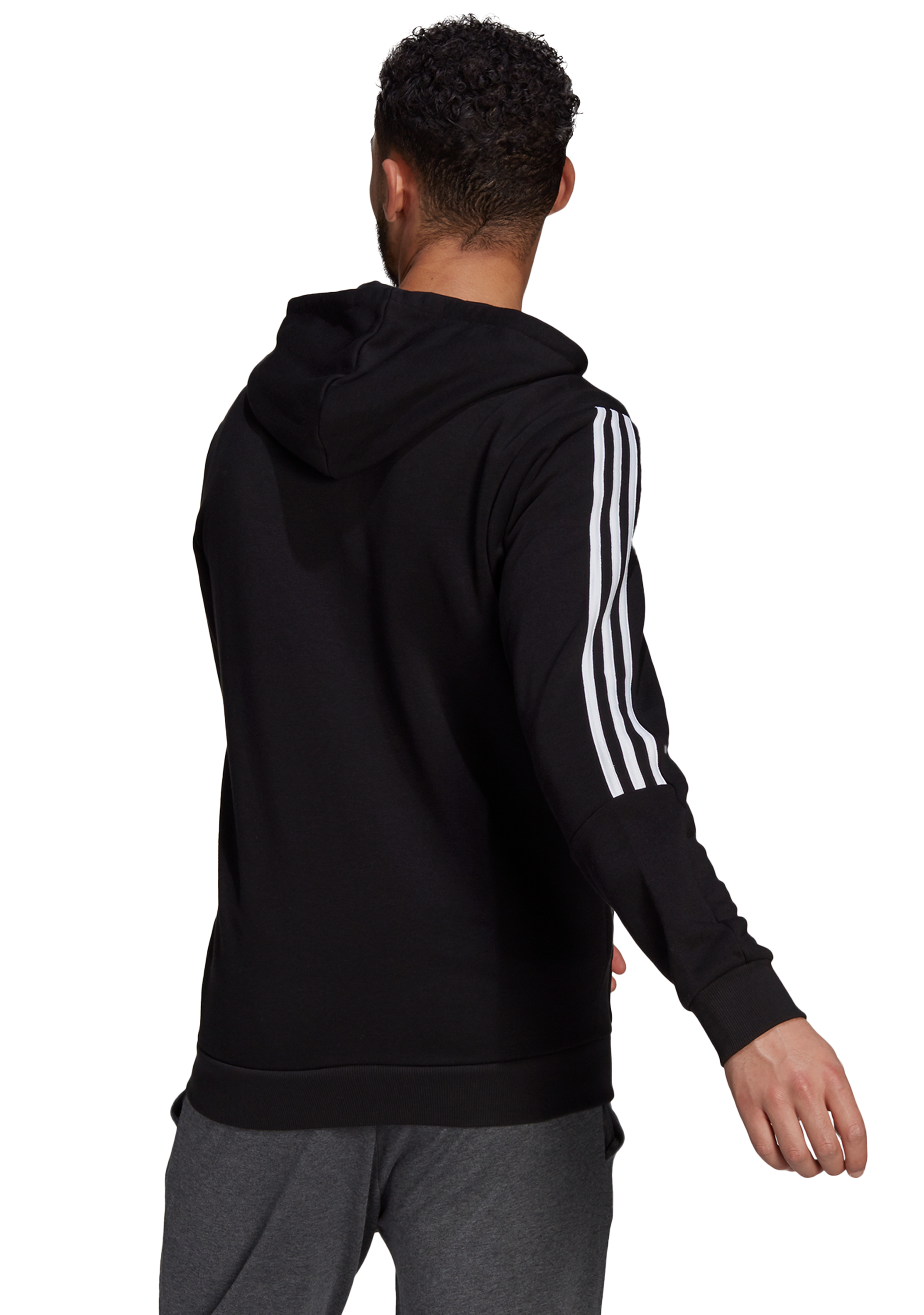 Adidas Men's Essentials 3-Stripes Fleece Full-Zip Hoodie - Warm & Comfortable Athletic Pullover for Gym, Running & Casual Wear
