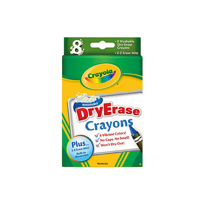 Crayola Dry Erase Crayons 12-Pack - Non-Toxic, Washable Markers for Kids - Perfect for Whiteboards, Glass & Windows - Ideal for Classroom, Homeschool & Office Use