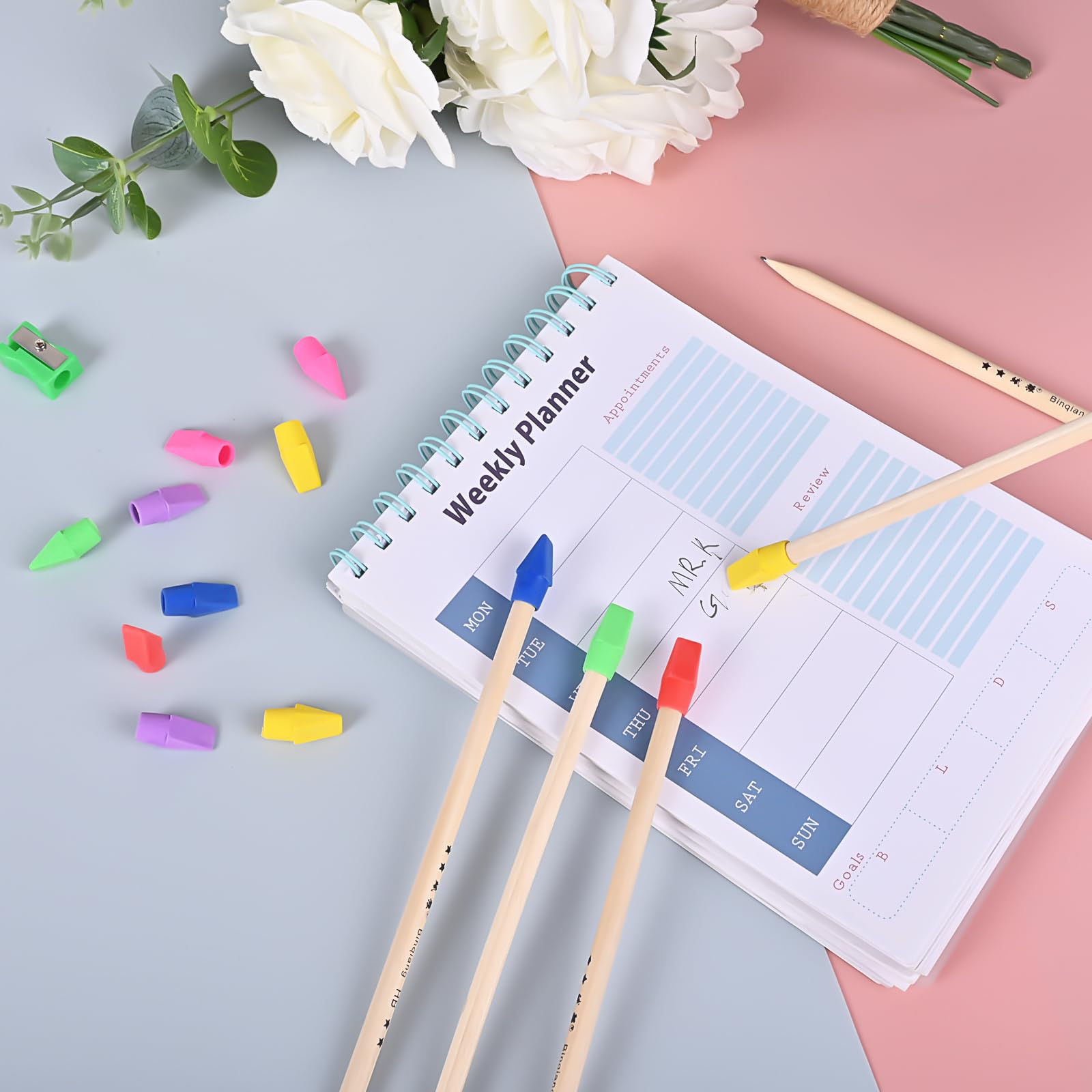 130 Pencil Eraser Caps - School & Office Supplies for Teachers & Students
