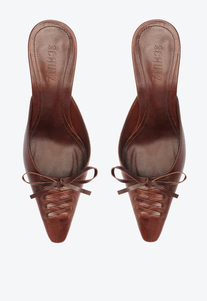 Premium Brown Leather Mule Shoes for Women - Comfortable Slip-On Loafers with Soft Cushioning - Perfect for Casual Outings, Office Wear & Everyday Comfort