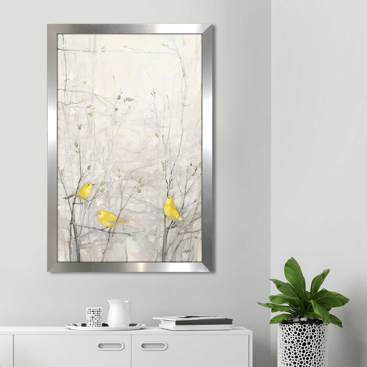Birds in Trees I by Julia Purinton - Premium Acrylic Wall Art Print - Nature Inspired Home Decor for Living Room, Bedroom & Office