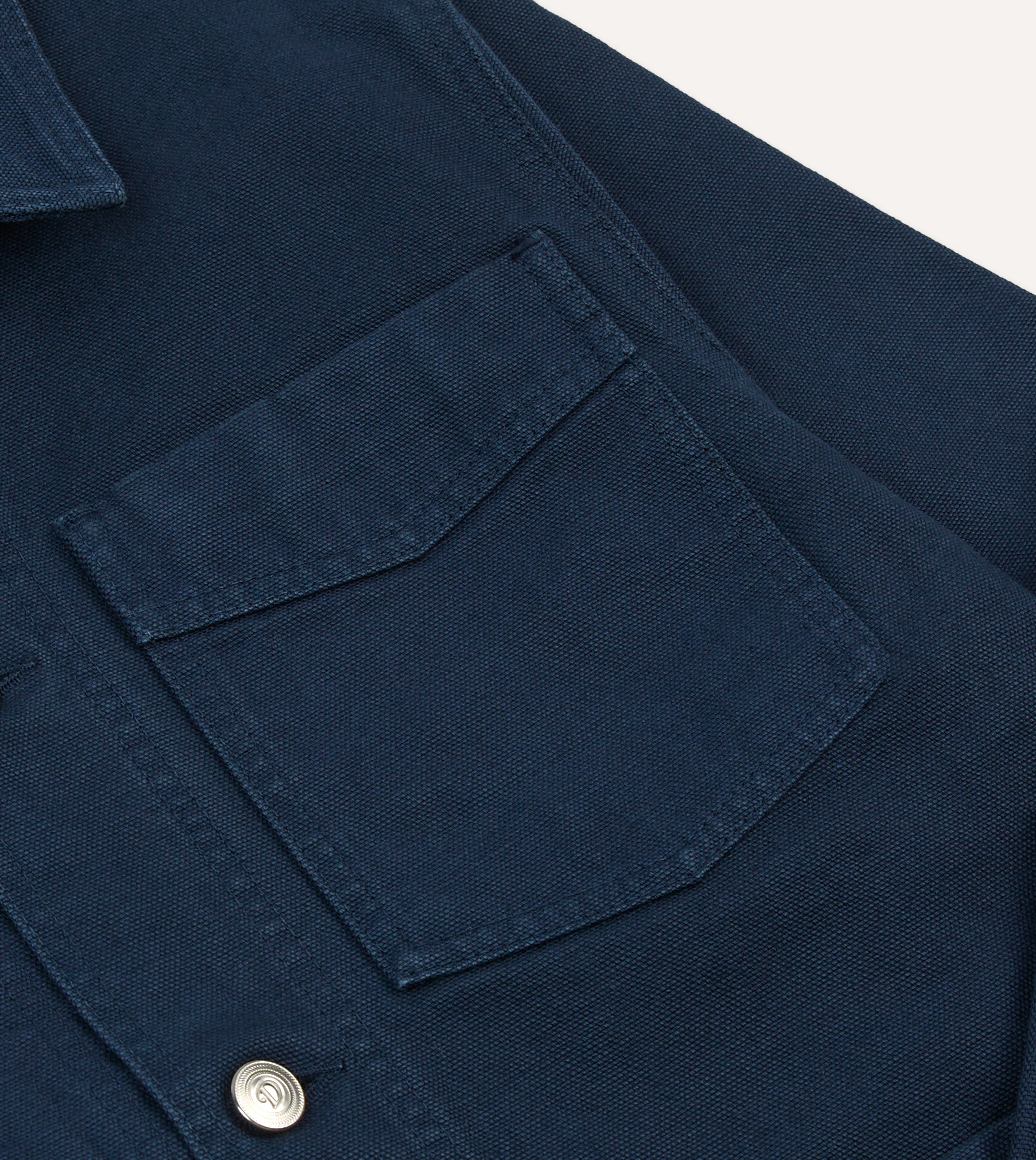 Durable Navy Cotton Canvas Work Jacket for Men - Heavy Duty Utility Jacket with Multiple Pockets - Perfect for Construction, Outdoor Work & Casual Wear