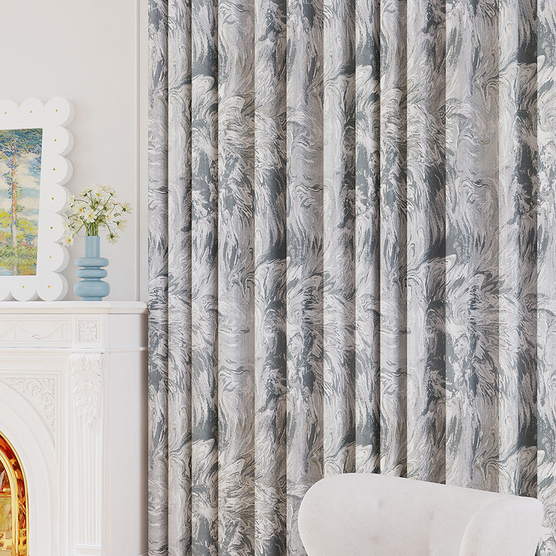 Thea Chenille Embossed Embroidery Blackout Custom Curtains for Bedroom & Living Room - Thermal Insulated Noise Reducing Window Drapes for Home Decor