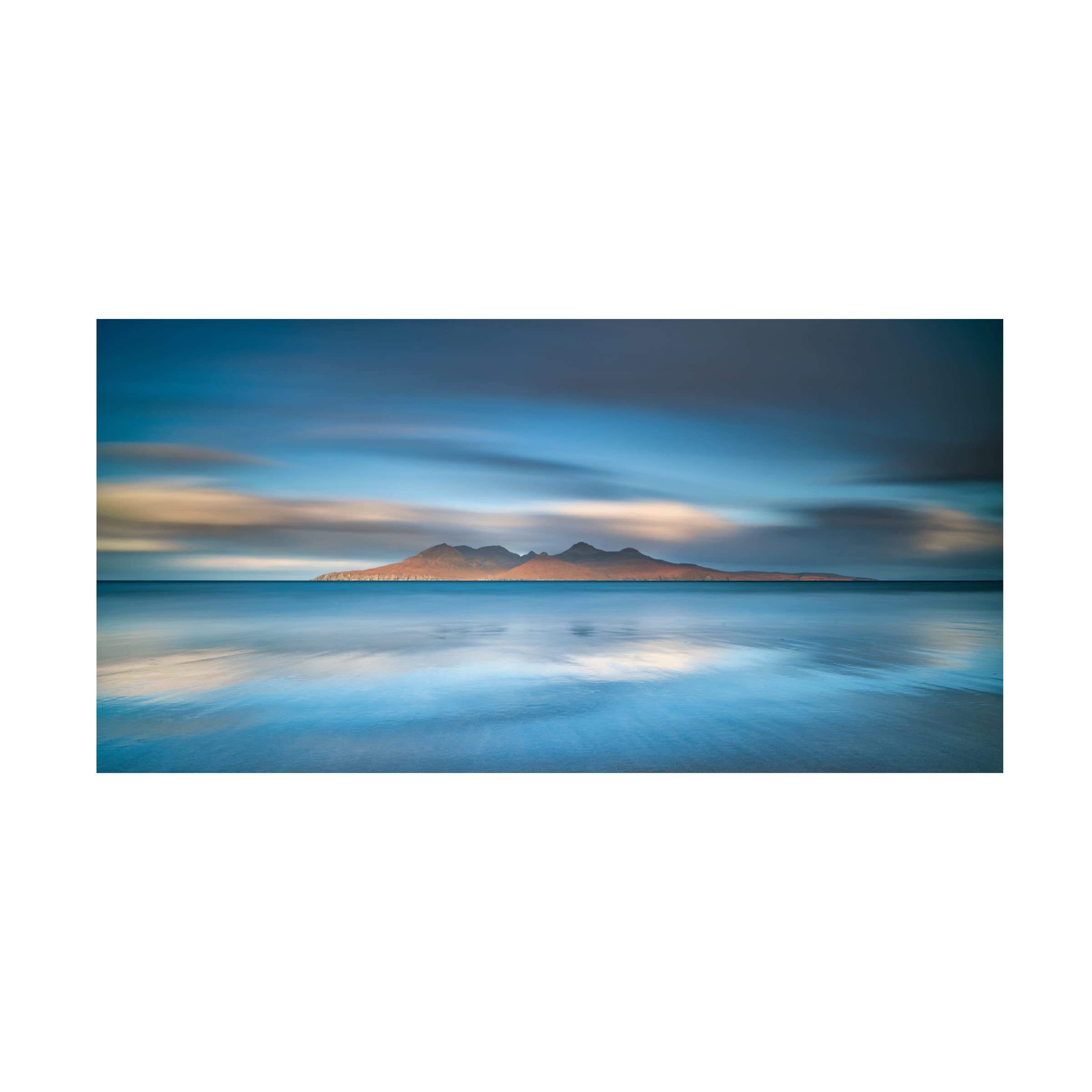 Luigi Ruoppolo 'An Epic Sunrise In Eigg' Canvas Wall Art Print - Landscape Nature Painting for Living Room, Bedroom & Office Decor